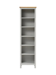 Simply Cotswold Pebble Grey Slim Bookcase Quality Furniture Clearance Ltd