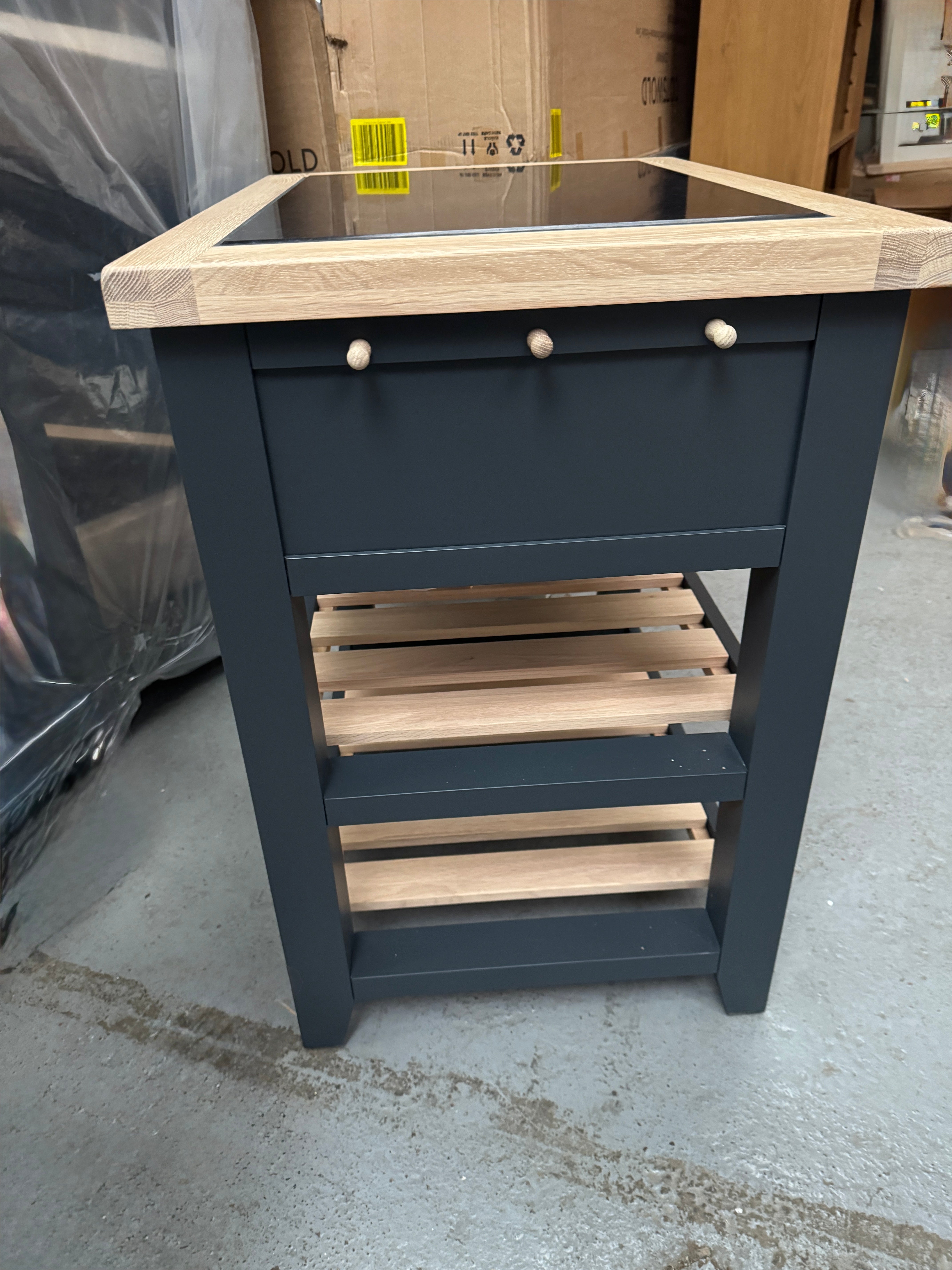 CHESTER CHARCOAL Small Kitchen Island with Granite Top Quality Furniture Clearance Ltd