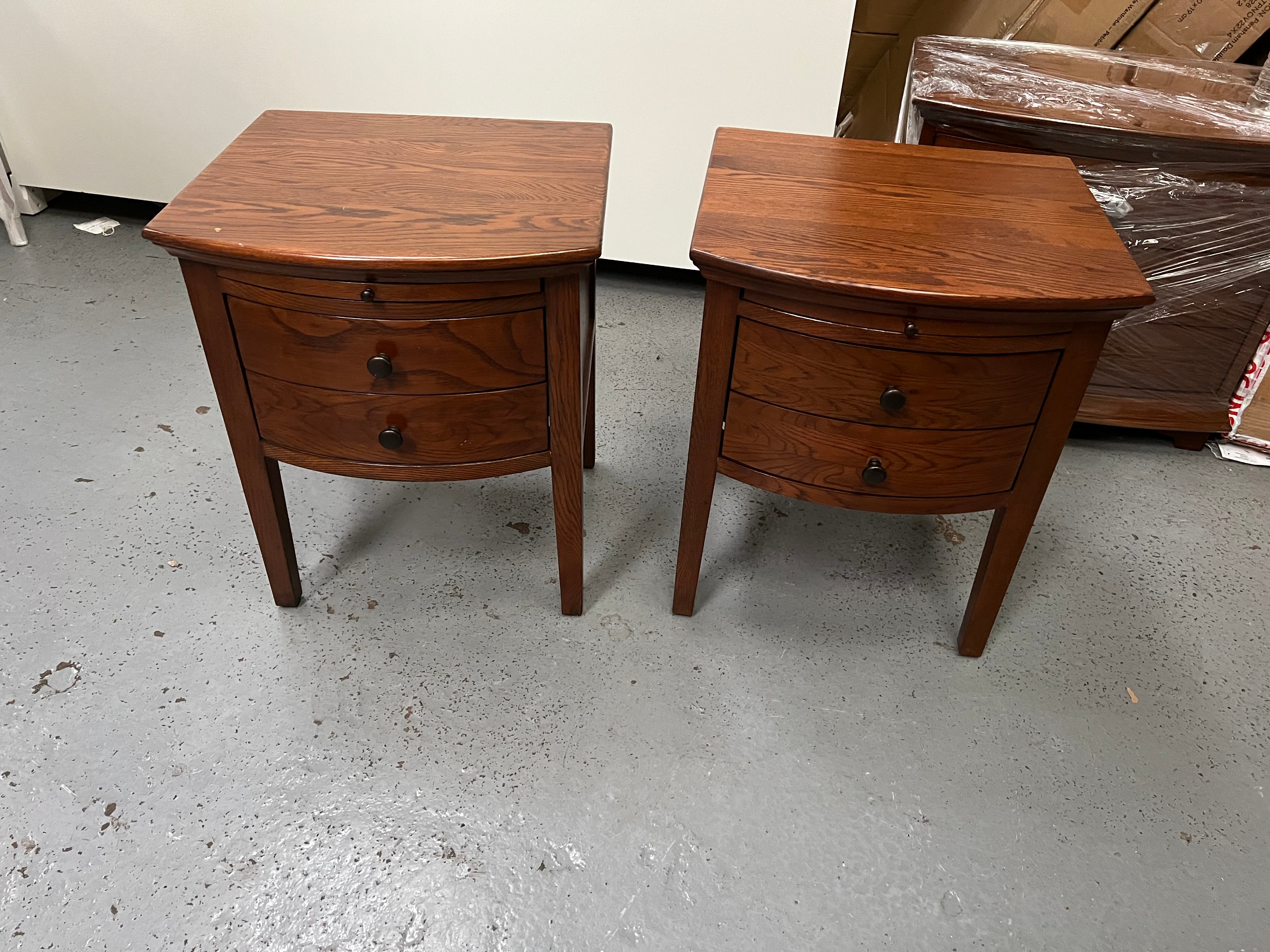 Set of two WINCHCOMBE DARK OAK
2 Drawer Bedside Tables Quality Furniture Clearance Ltd