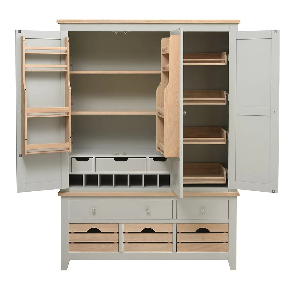 Chester Dove Grey Triple Larder Quality Furniture Clearance Ltd