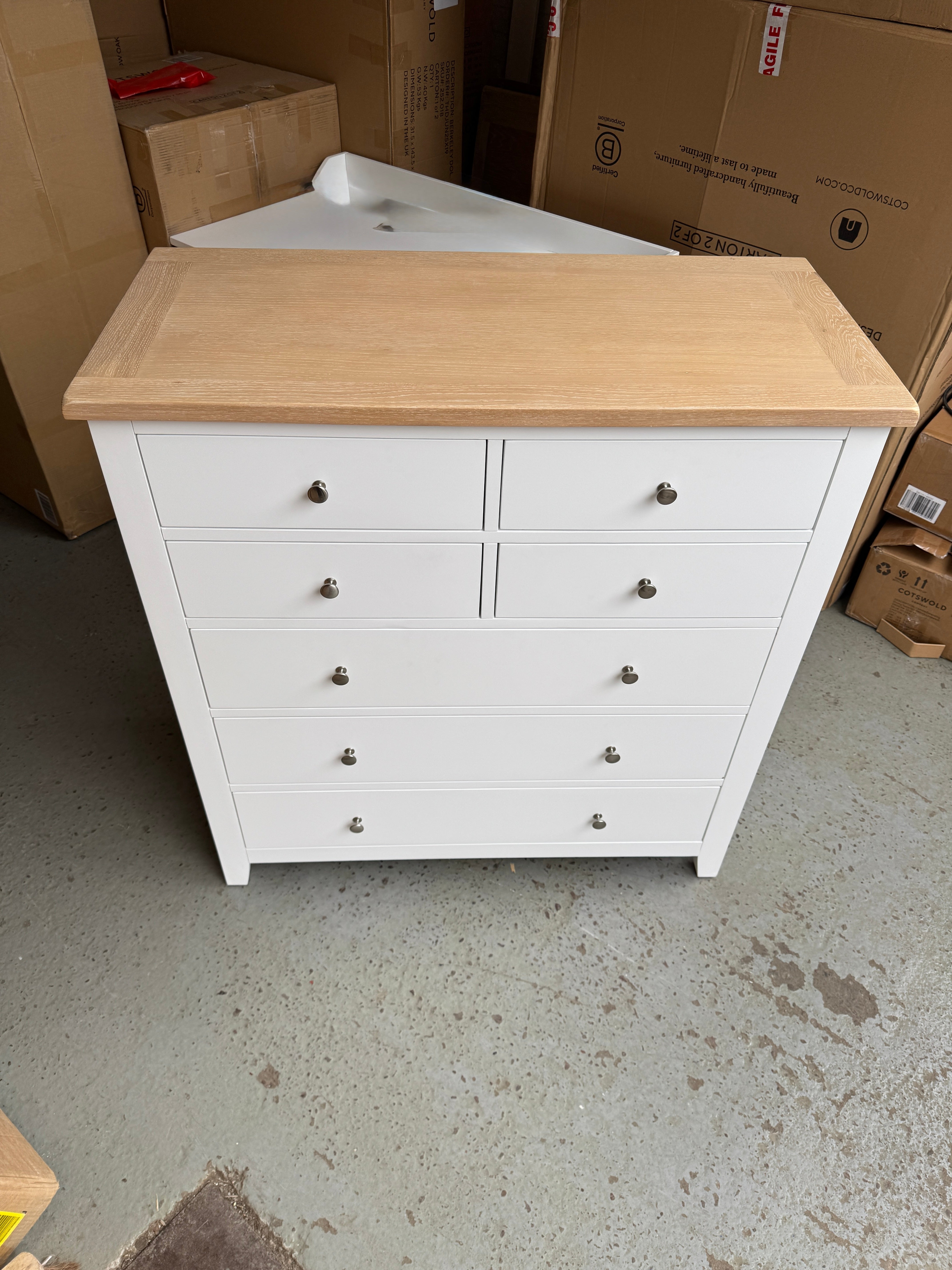 Chester Pure White 7 Drawer Chest Quality Furniture Clearance Ltd