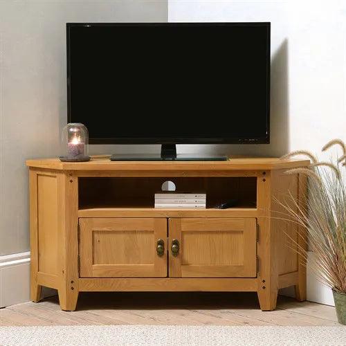 OAKLAND RUSTIC OAK
Corner TV stand up to 55" Quality Furniture Clearance Ltd