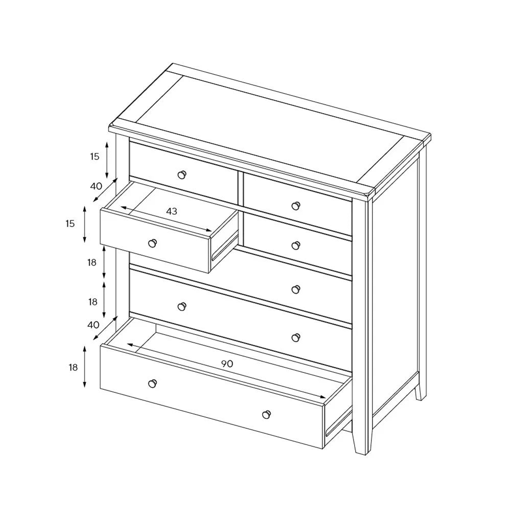 CHESTER DOVE GREY
7 Drawer Chest Quality Furniture Clearance Ltd