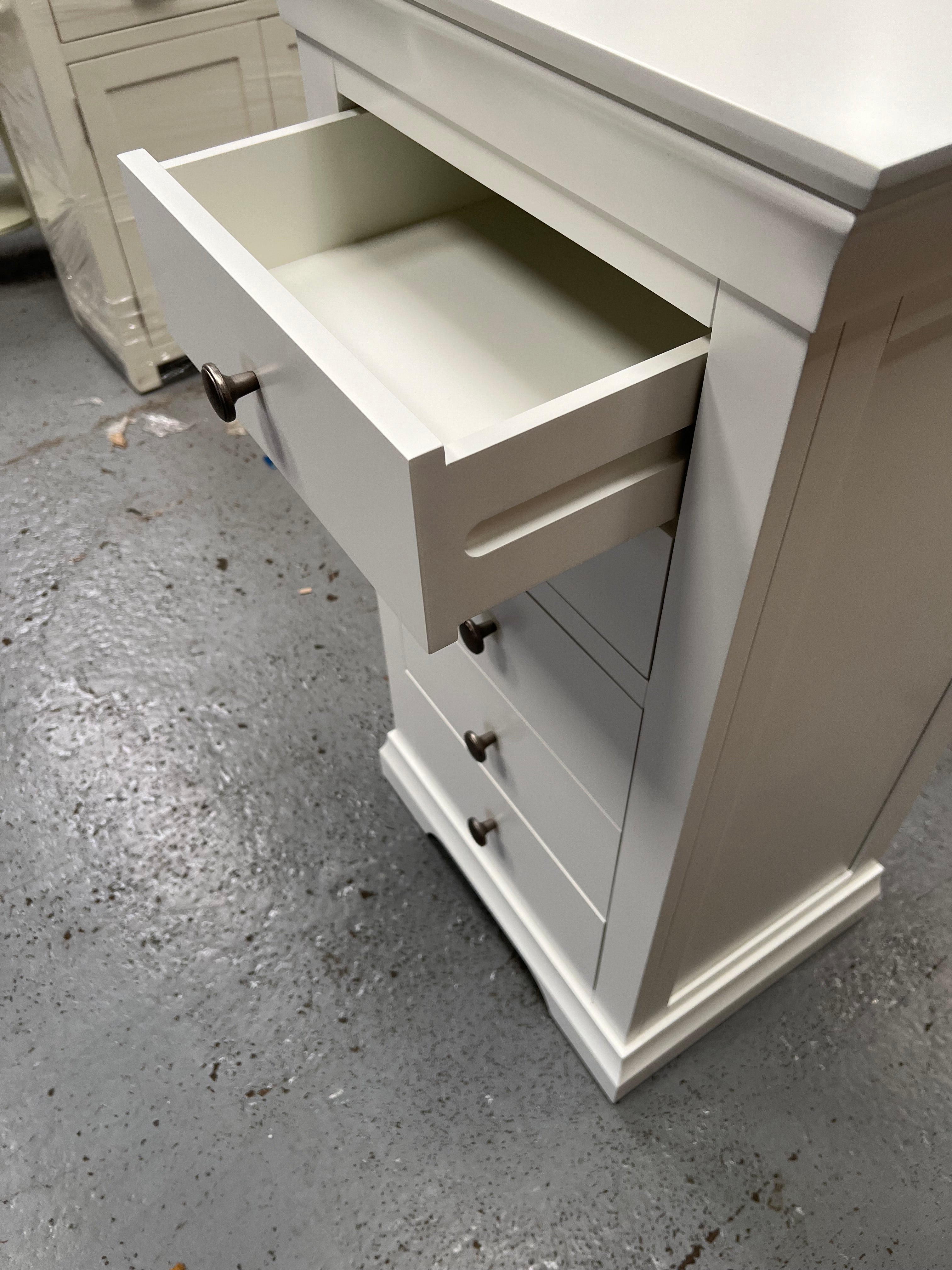 Chantilly Warm White Tall 5 Drawer Chest Quality Furniture Clearance Ltd