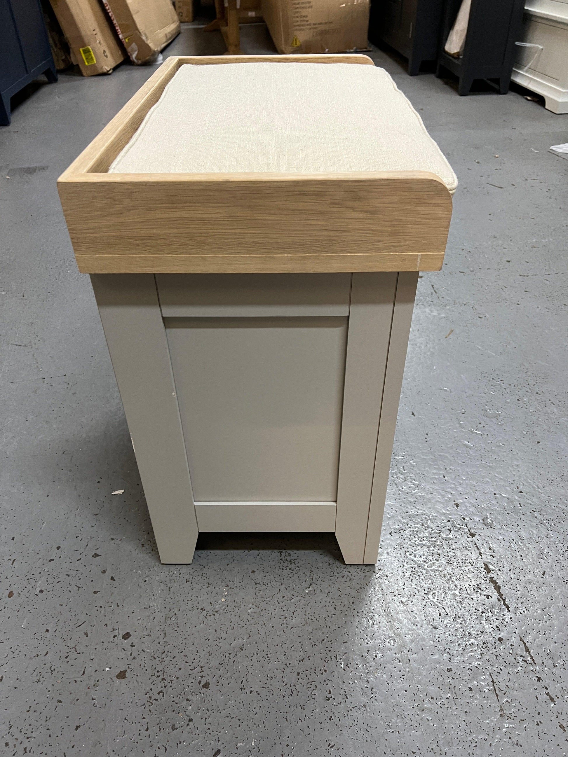 CHESTER DOVE GREY Small Shoe Storage Trunk Bench Quality Furniture Clearance Ltd