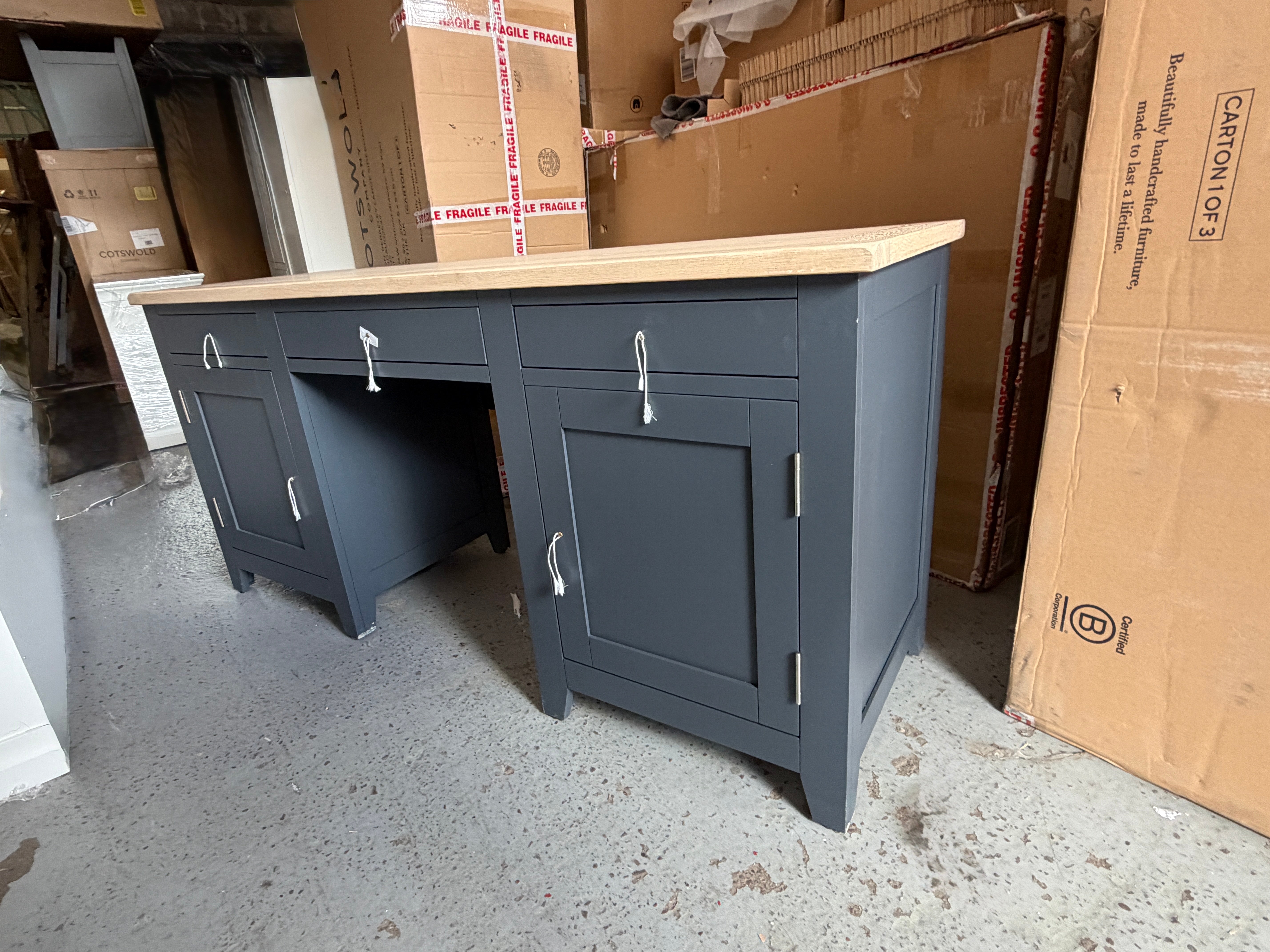 CHESTER CHARCOAL
Double Pedestal Desk furniture delivered