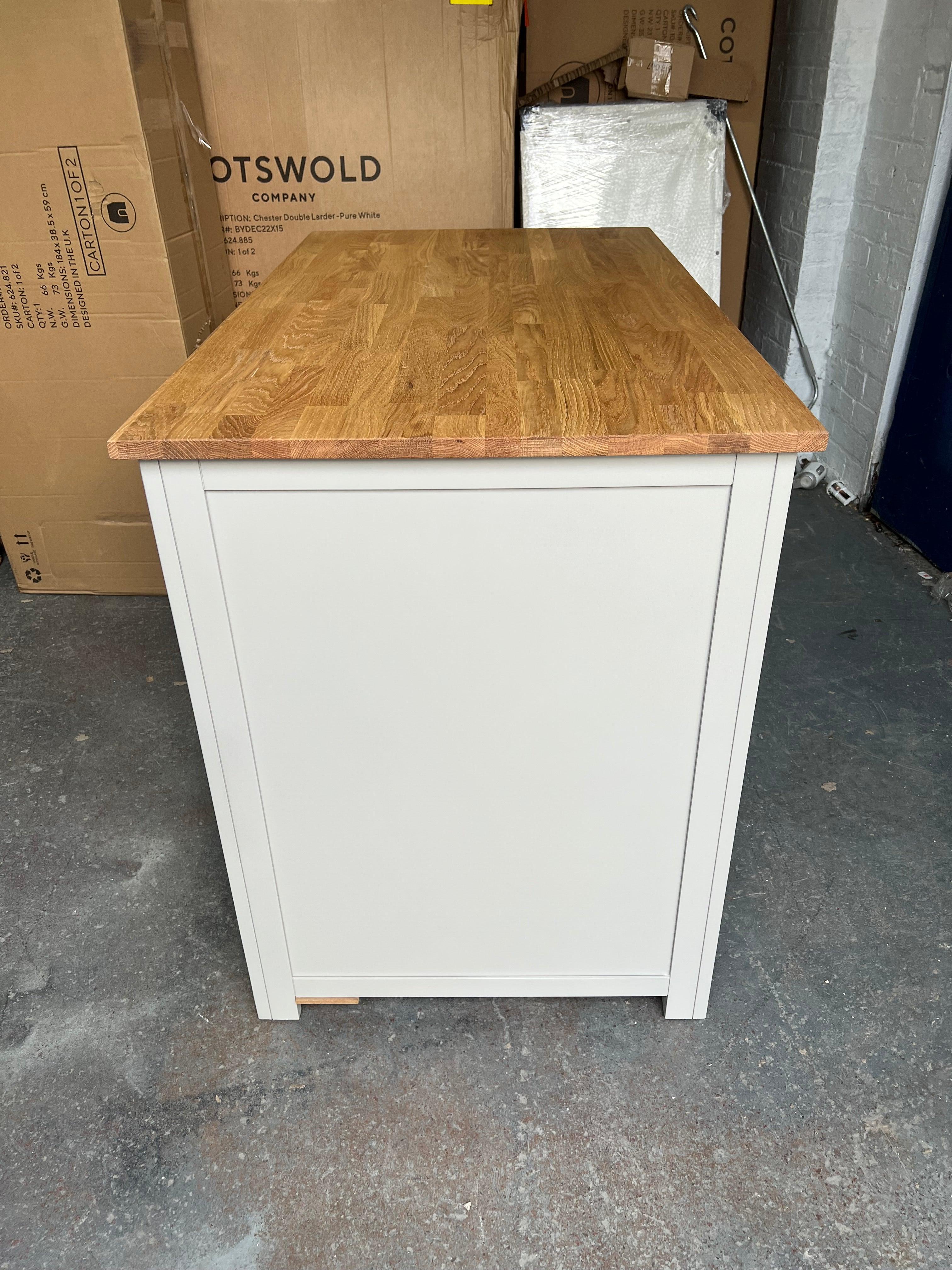 Portobello Grey Breakfast Bar Island with Stools. furniture delivered