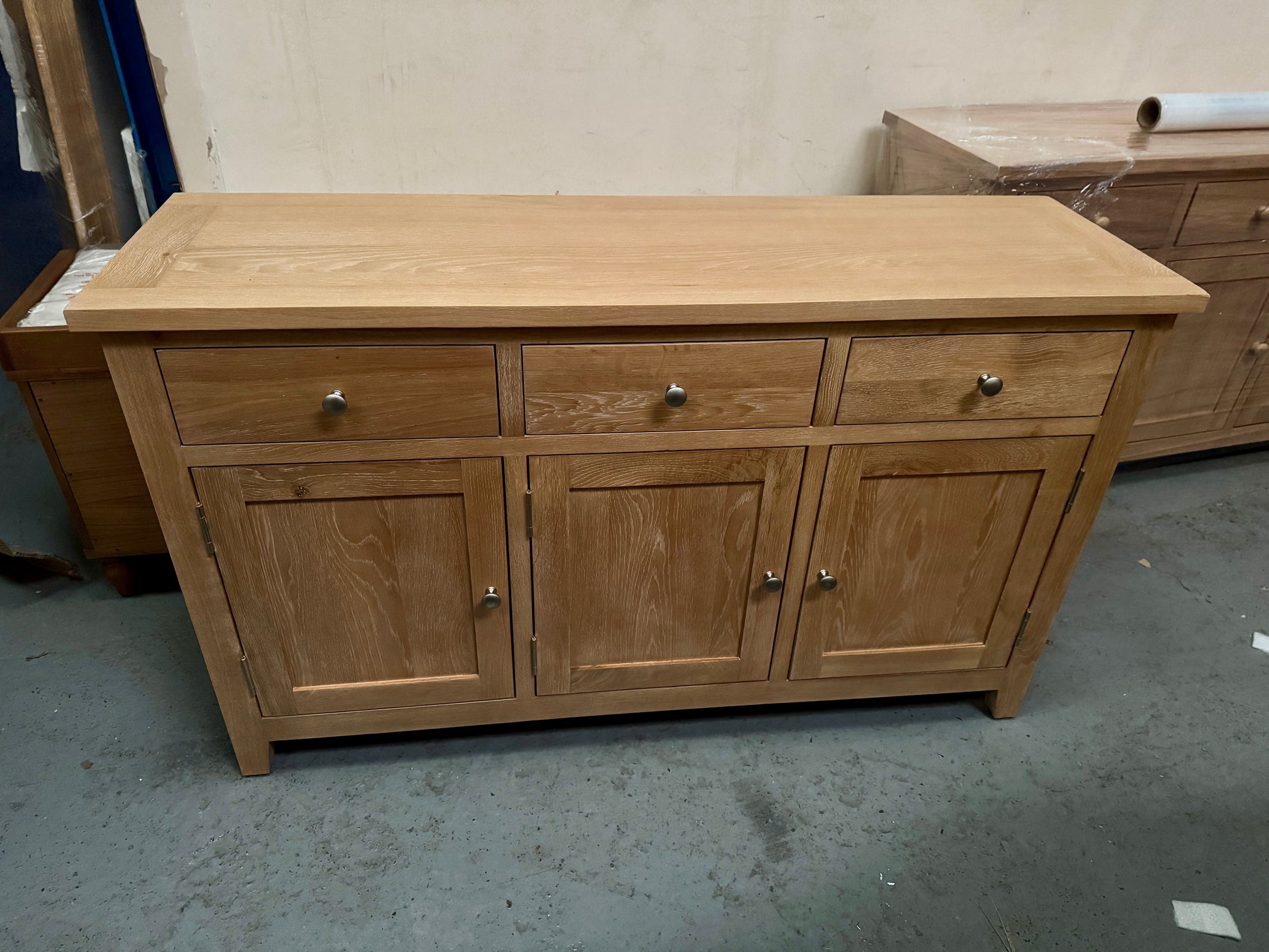 Inglesham Whitewash Oak Large Sideboard Quality Furniture Clearance Ltd