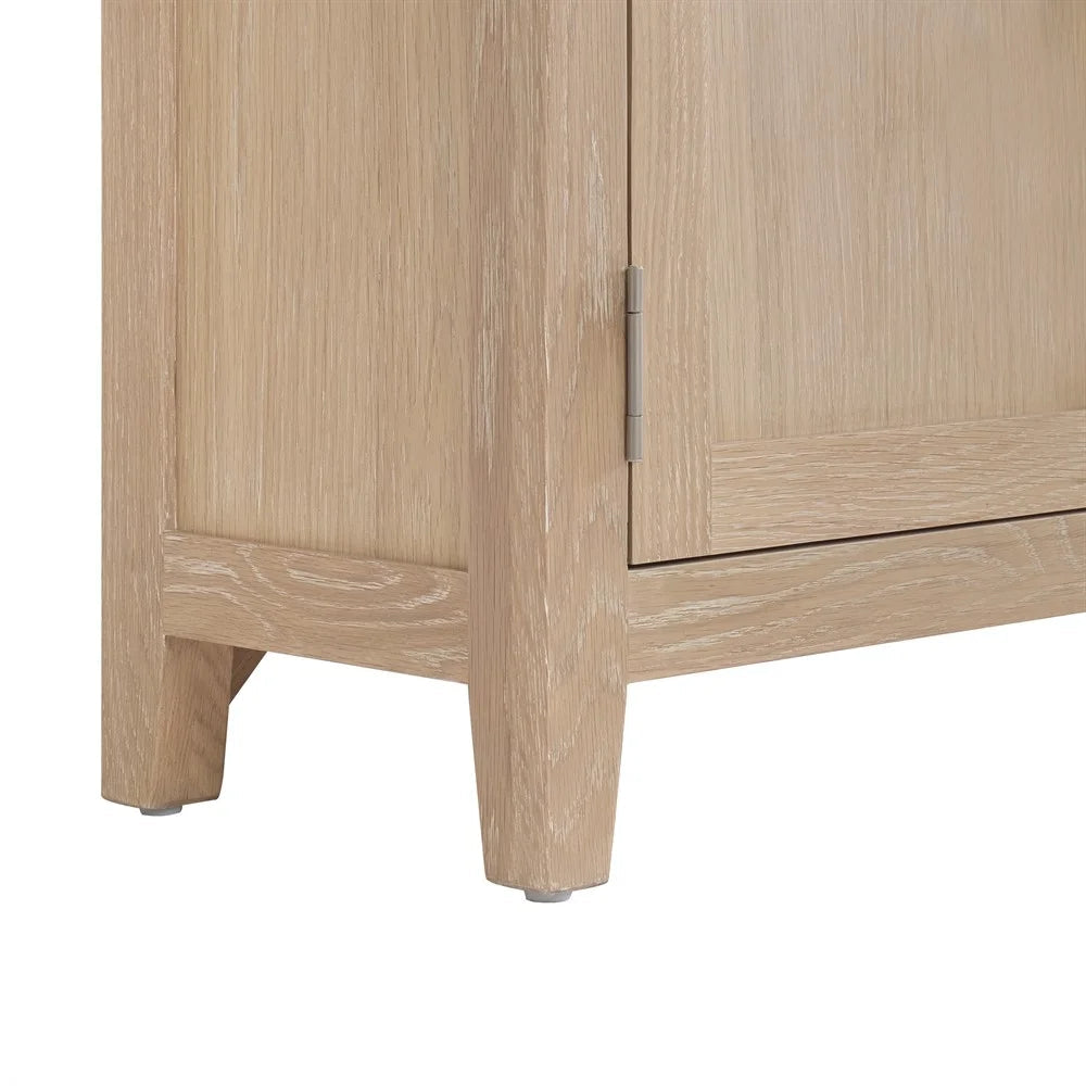 INGLESHAM WHITEWASH OAK Open Display Cabinet Quality Furniture Clearance Ltd
