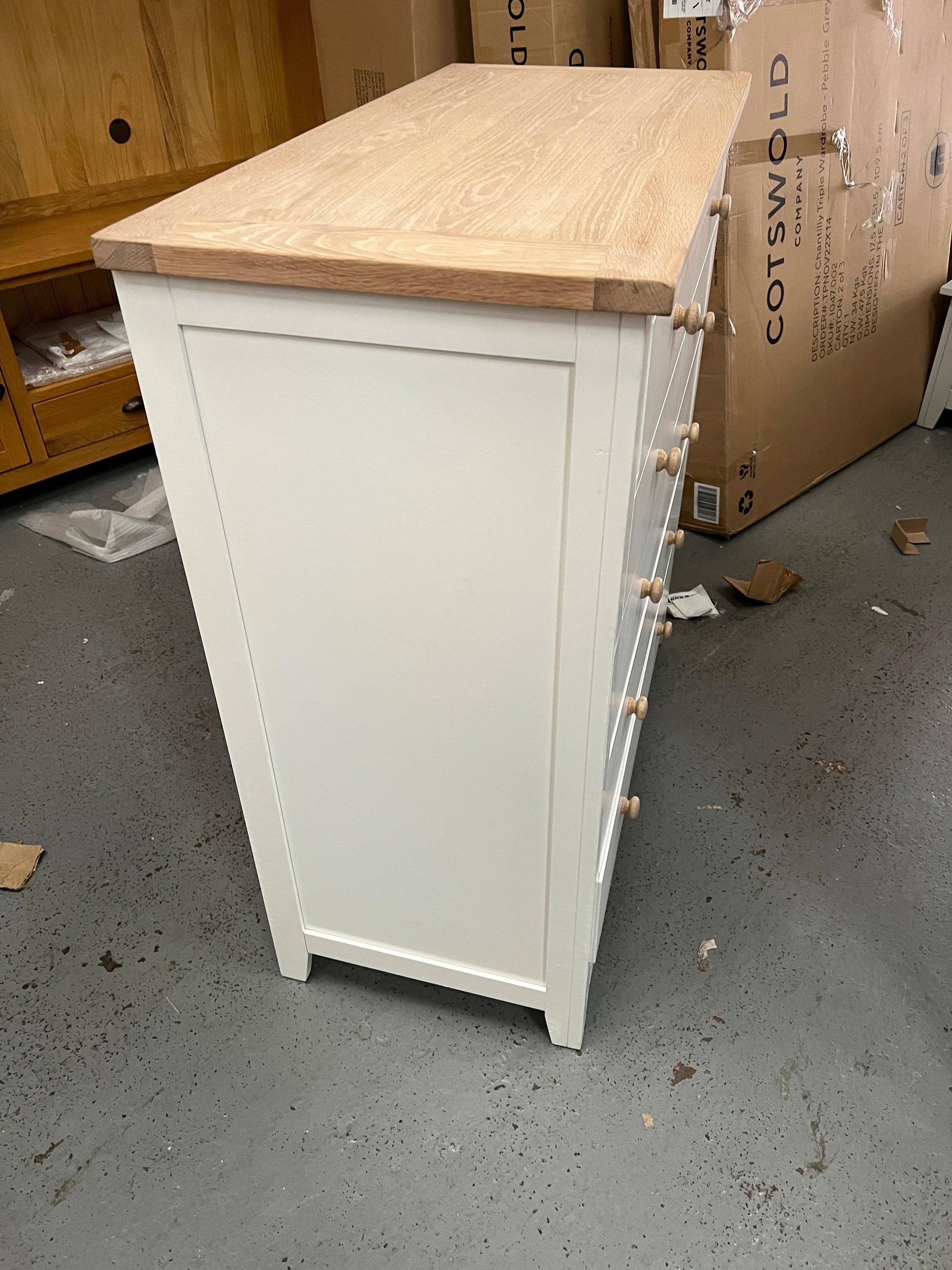 Chester Pure White 7 Drawer Chest Quality Furniture Clearance Ltd