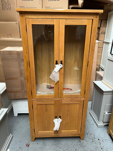 Oakland Rustic Oak Display Cabinet Quality Furniture Clearance Ltd