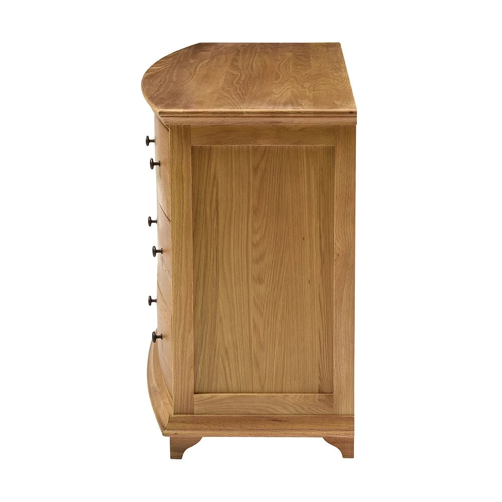 WINCHCOMBE OILED OAK
Low and Wide 6 Drawer Chest Quality Furniture Clearance Ltd