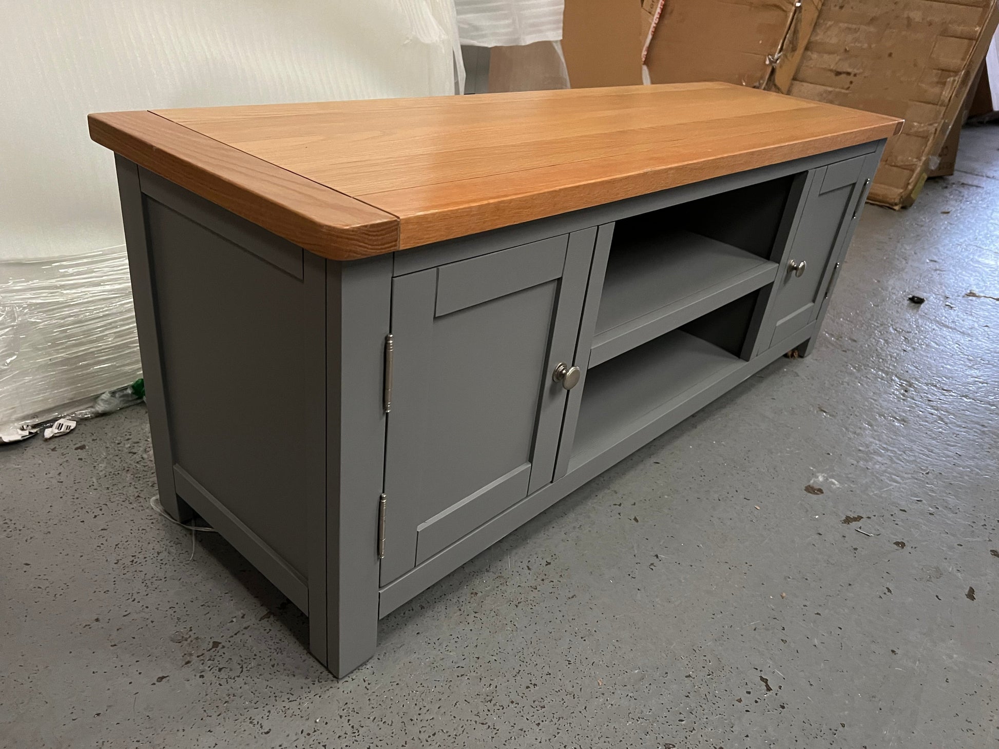 Sussex Storm Grey Widescreen TV Unit - Up to 60" Quality Furniture Clearance Ltd