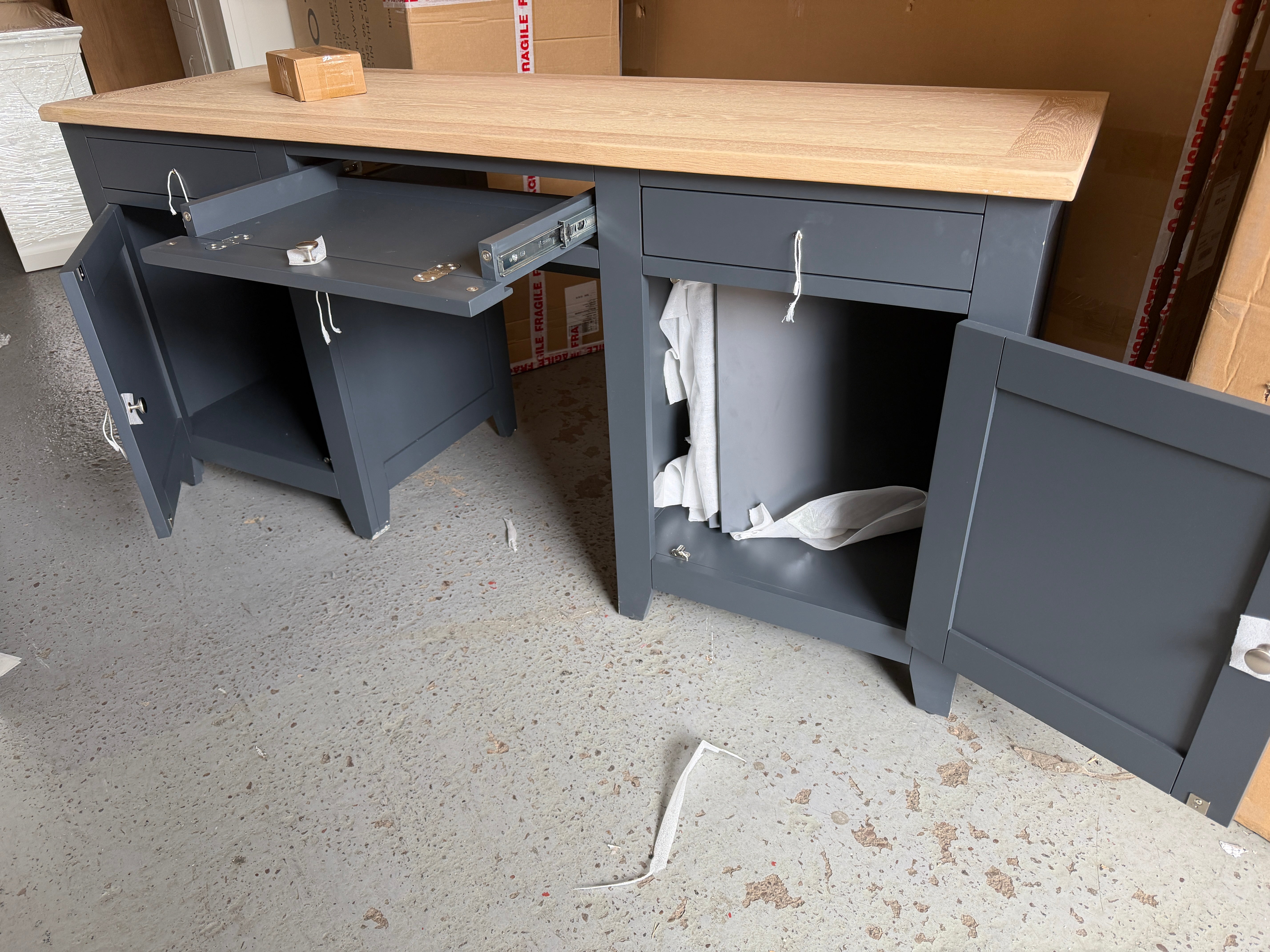 CHESTER CHARCOAL
Double Pedestal Desk furniture delivered