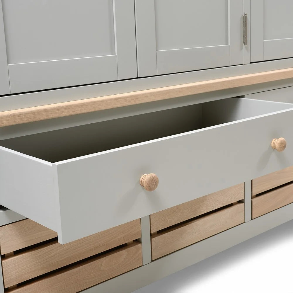 Chester Dove Grey Triple Larder Quality Furniture Clearance Ltd