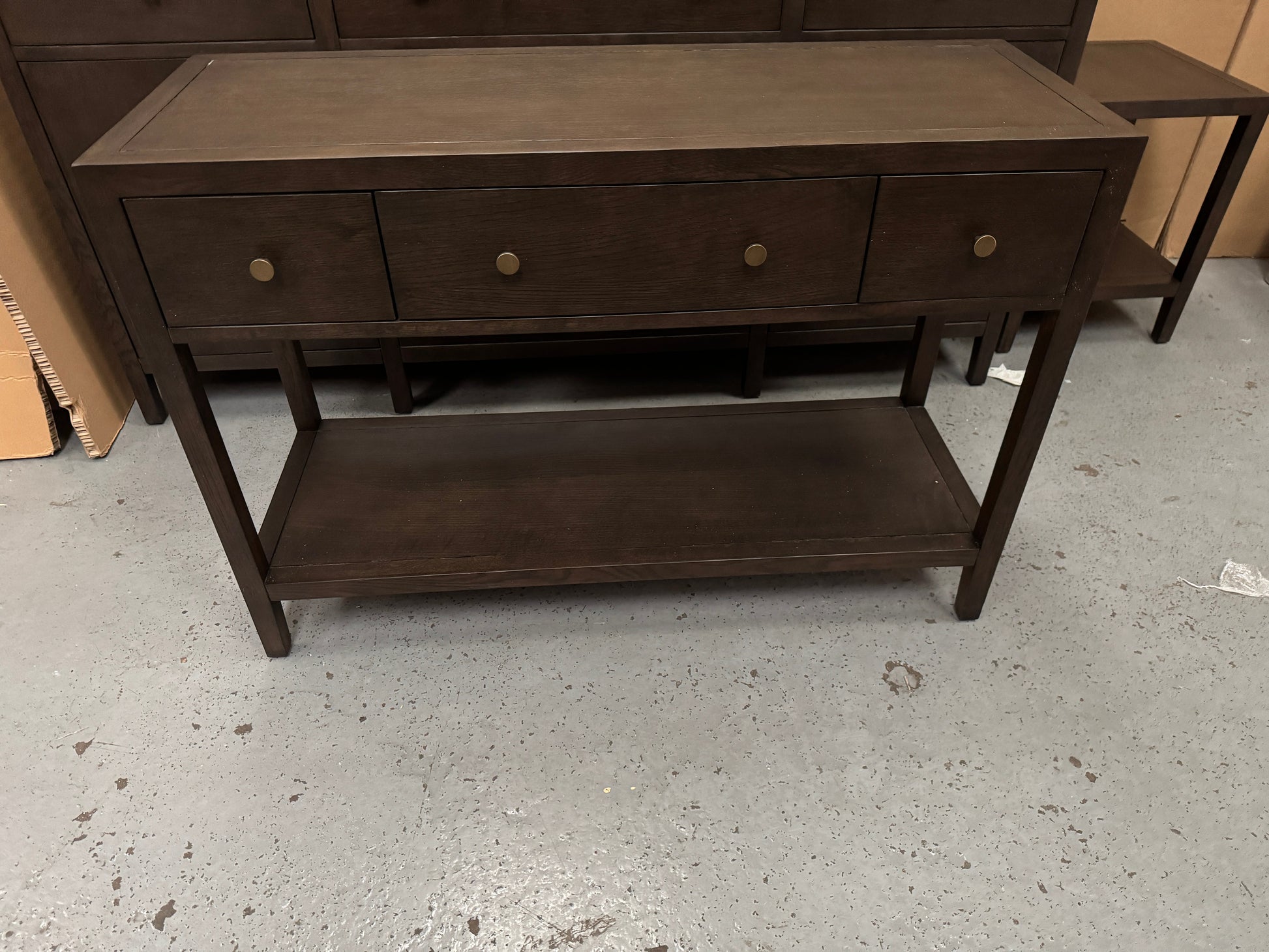 BLOCKLEY BROWN OAK Hallway/Console table Quality Furniture Clearance Ltd