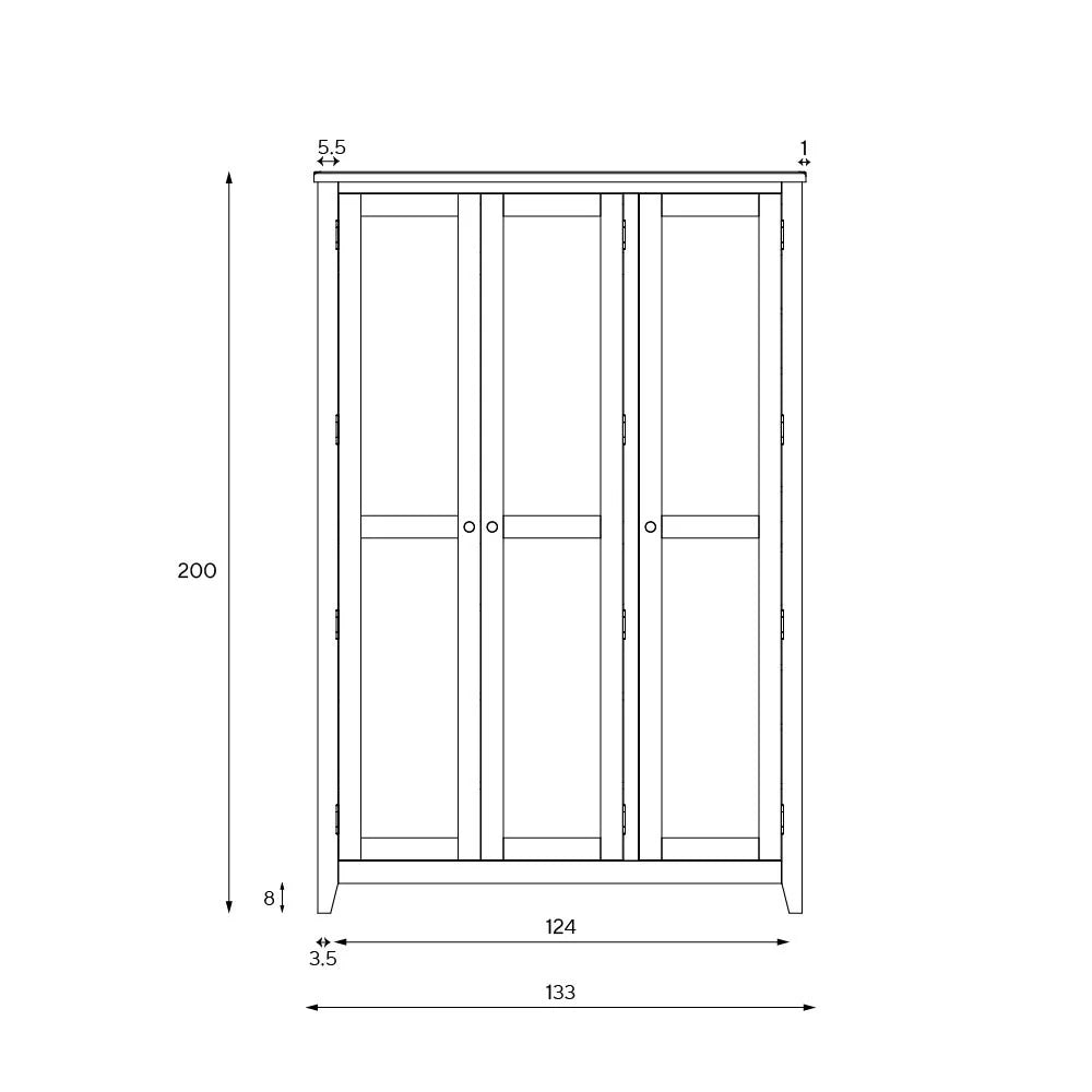 Chester Dove Grey 3 Door Hallway Cloakroom Quality Furniture Clearance Ltd