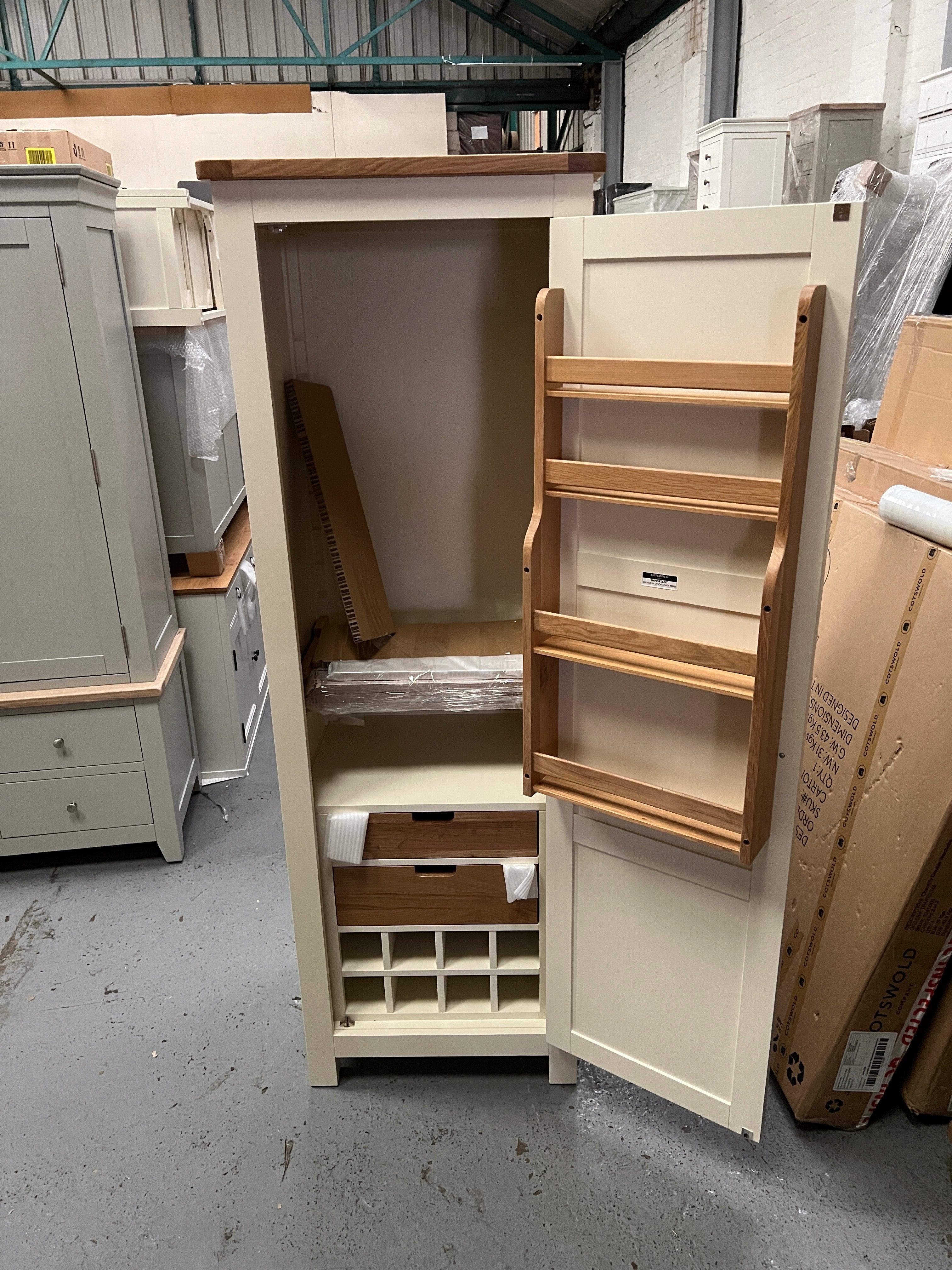 Sussex cotswold cream narrow larder Quality Furniture Clearance Ltd