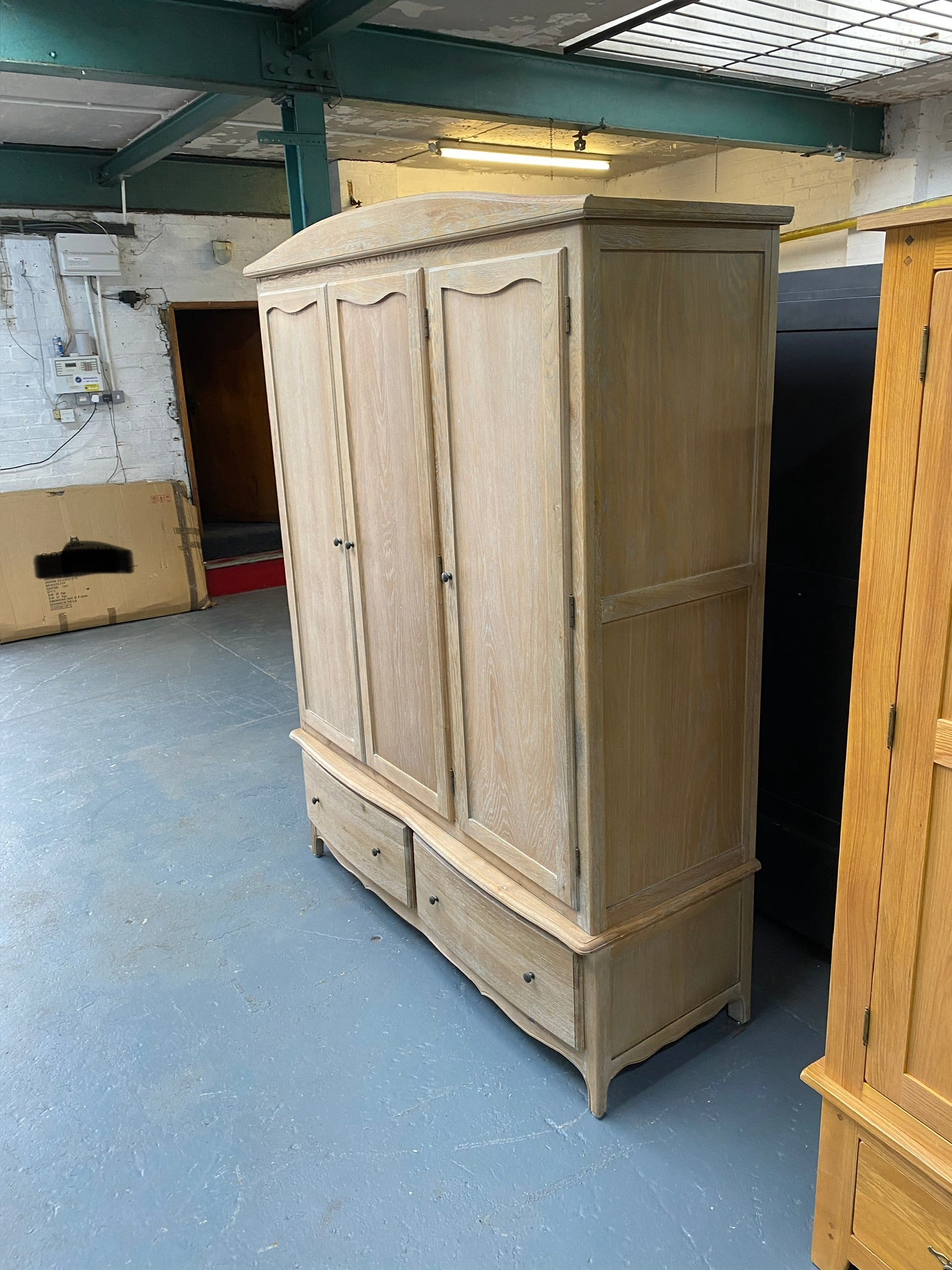 Camille Limewash Oak Triple Wardrobe furniture delivered