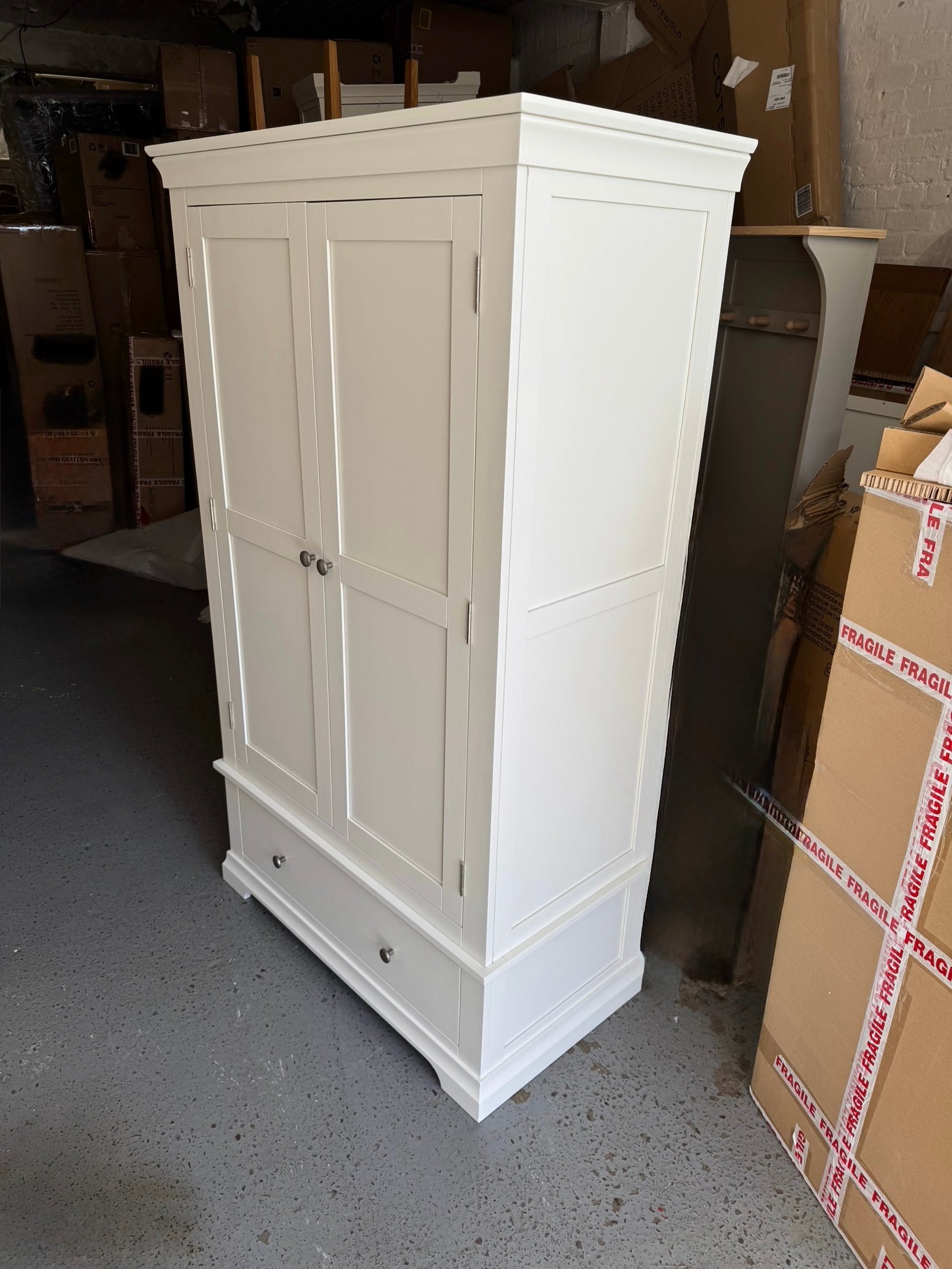 Chantilly warm white double wardrobe. furniture delivered