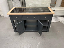 Load image into Gallery viewer, Chester Charcoal kitchen island with cupboard. Quality Furniture Clearance Ltd
