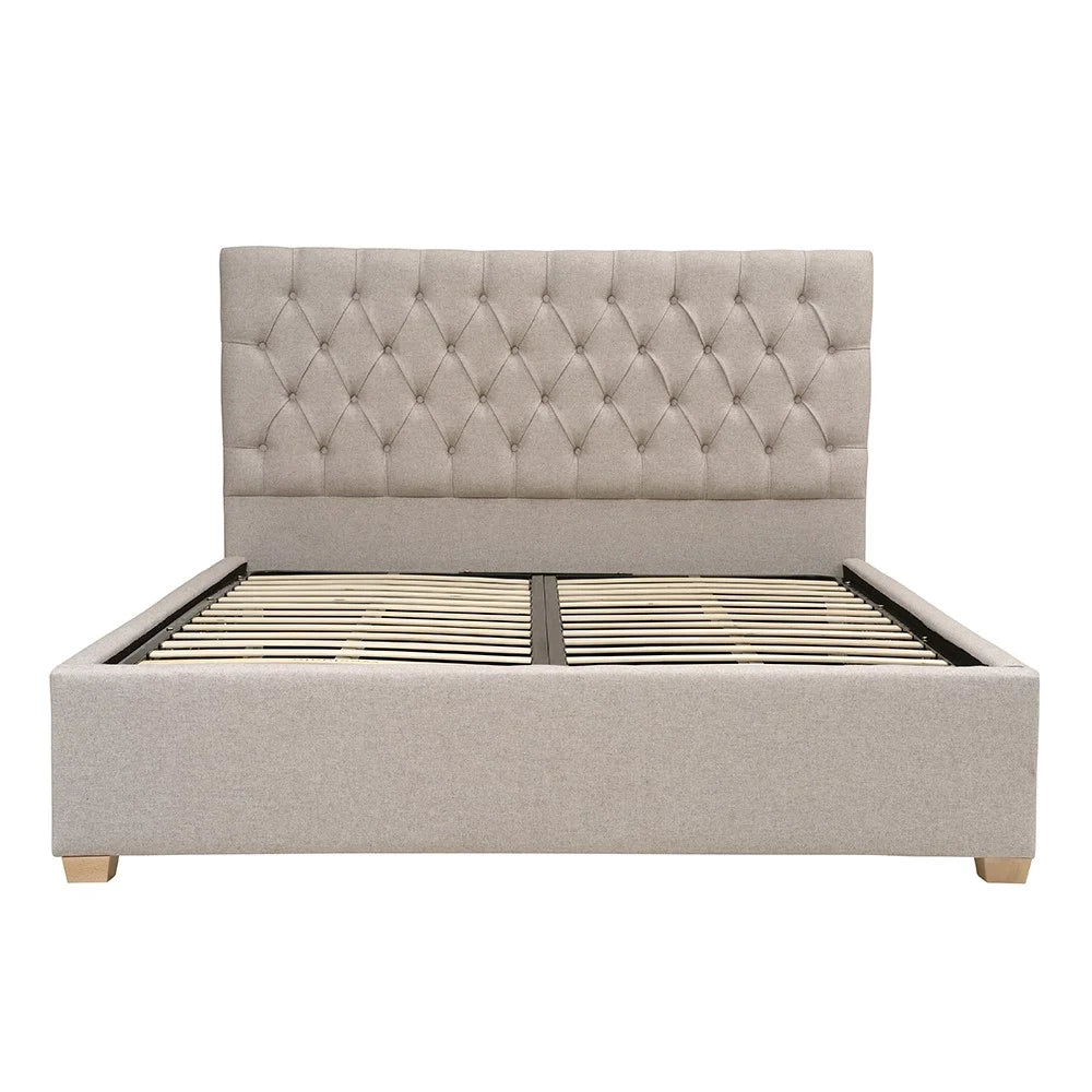 EVESHAM
Natural Tweed King Size Ottoman Bed Quality Furniture Clearance Ltd