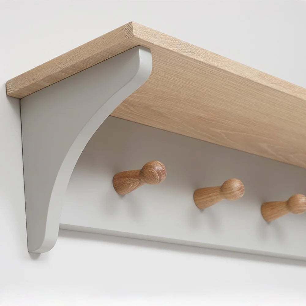 CHESTER DOVE GREY
7 Coat Peg Shelf (130cm) Quality Furniture Clearance Ltd