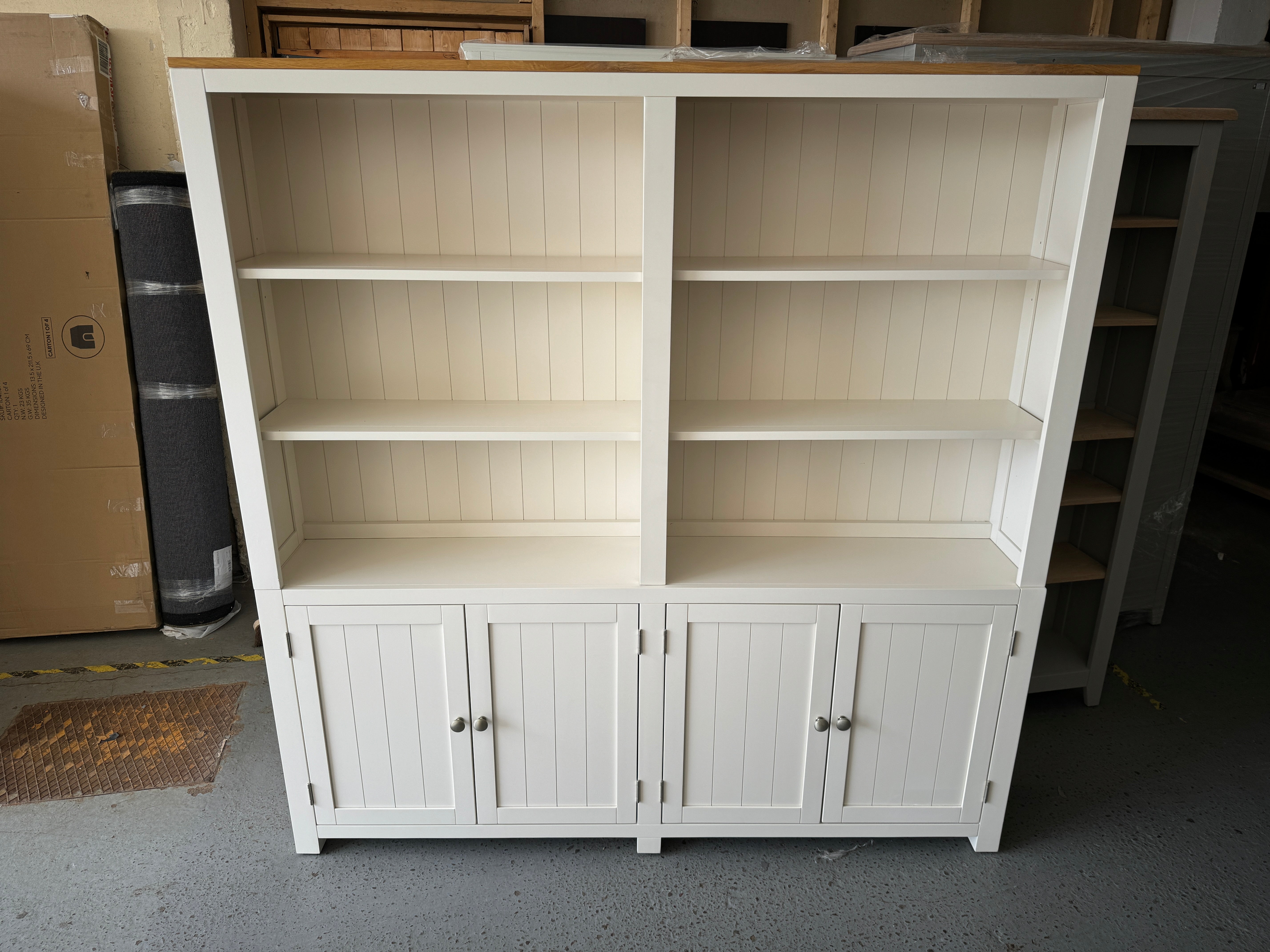 Chalford Warm White Library Cabinet Quality Furniture Clearance Ltd