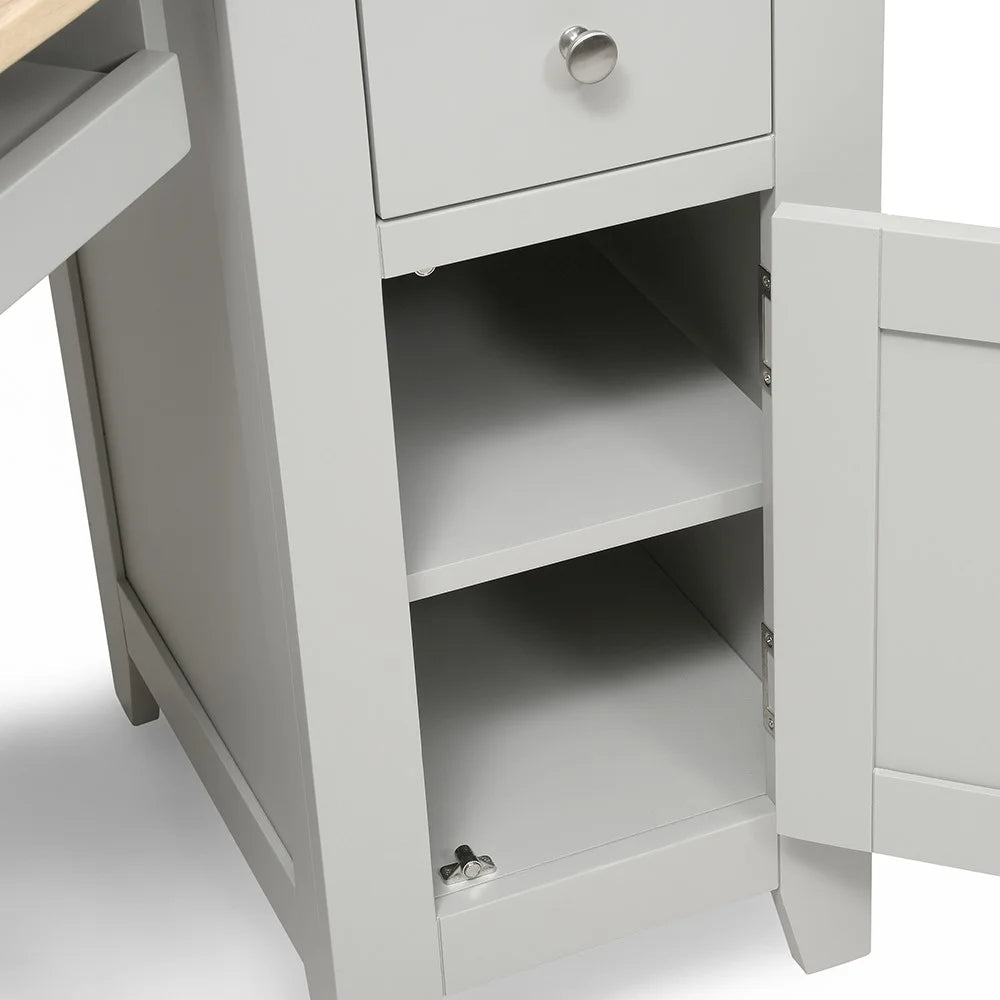 Chester Dove Grey Corner Desk furniture delivered