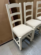 Load image into Gallery viewer, 4 x SUSSEX COTSWOLD CREAM
Ladderback Chair Linen Seat Pad Quality Furniture Clearance Ltd
