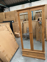 Load image into Gallery viewer, Appleby Light Oak Double Wardrobe with Mirrors Wardrobe. furniture delivered
