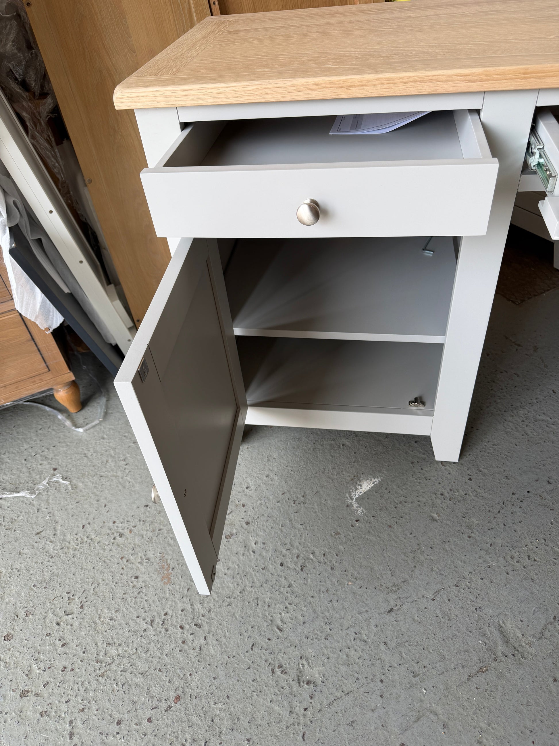 CHESTER DOVE GREY Double Pedestal Desk Quality Furniture Clearance Ltd
