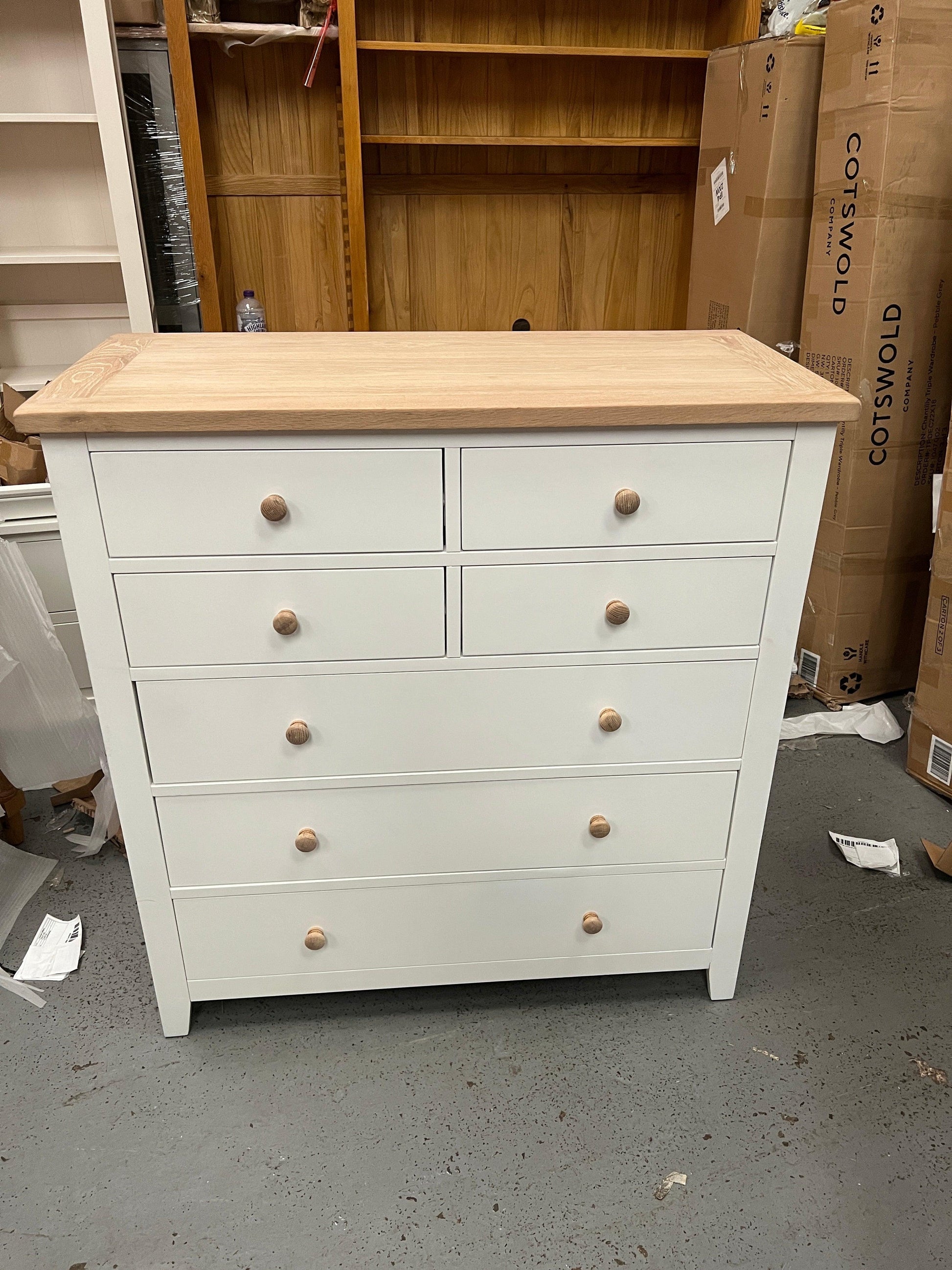Chester Pure White 7 Drawer Chest Quality Furniture Clearance Ltd