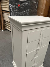 Load image into Gallery viewer, Chantilly Warm White Tall 5 Drawer Chest - Quality Furniture Clearance Ltd
