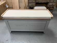 Load image into Gallery viewer, Chester Dove Grey Large Shoe Storage Trunk and Bench furniture delivered
