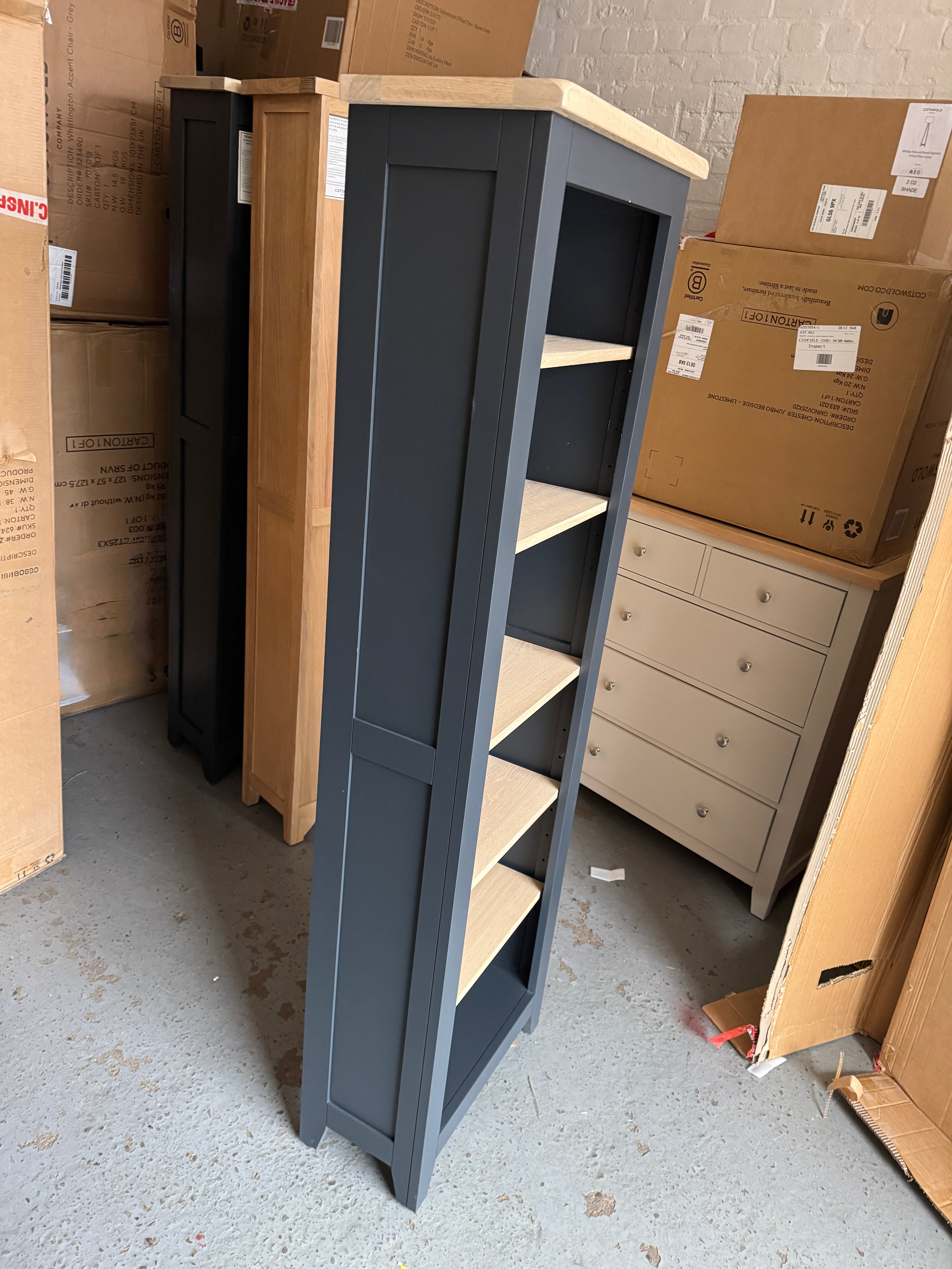 CHESTER CHARCOAL
Tall and Slim Bookcase Quality Furniture Clearance Ltd