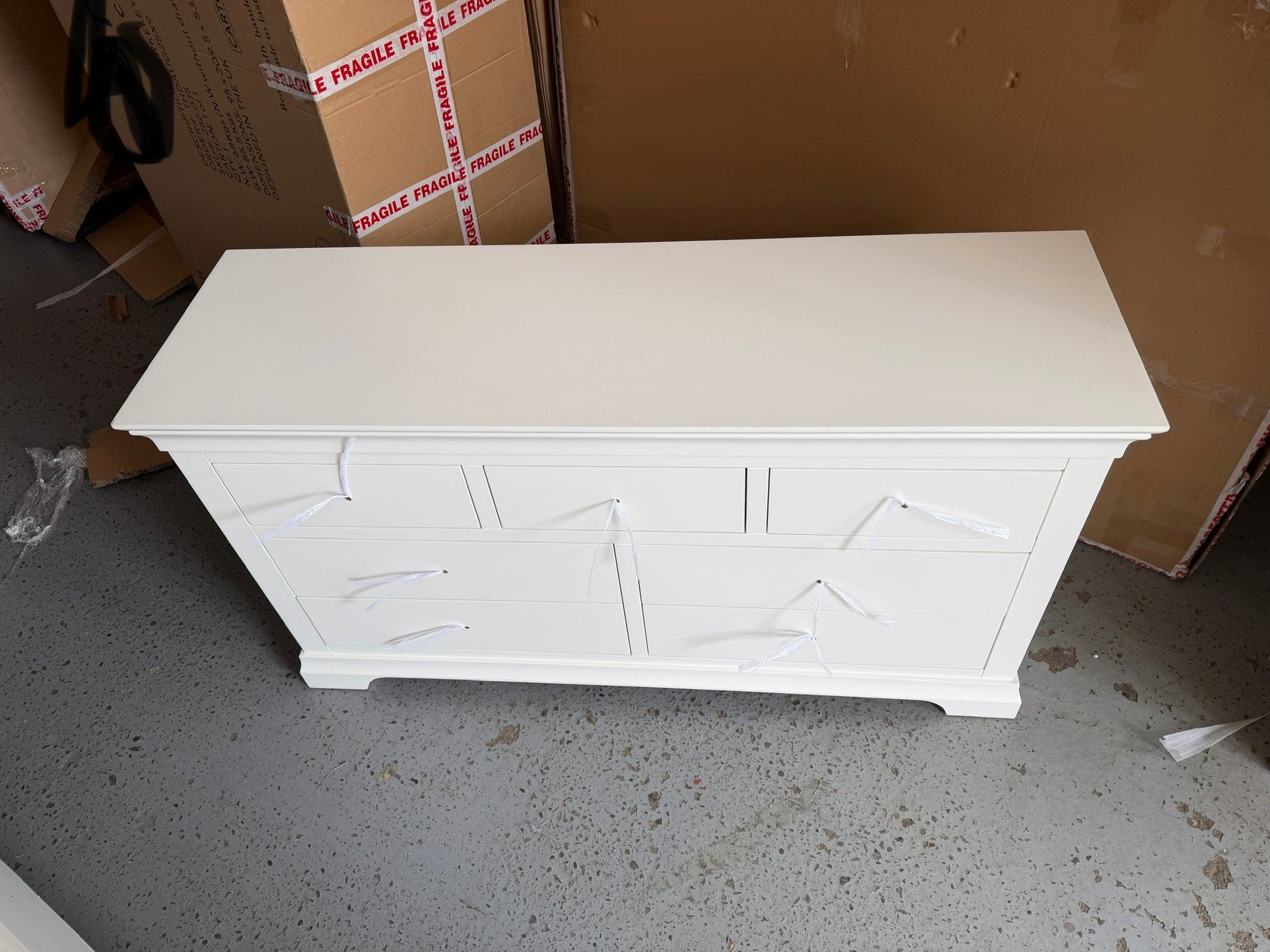 Chantilly Warm White 3 over 4 Drawer Chest furniture delivered