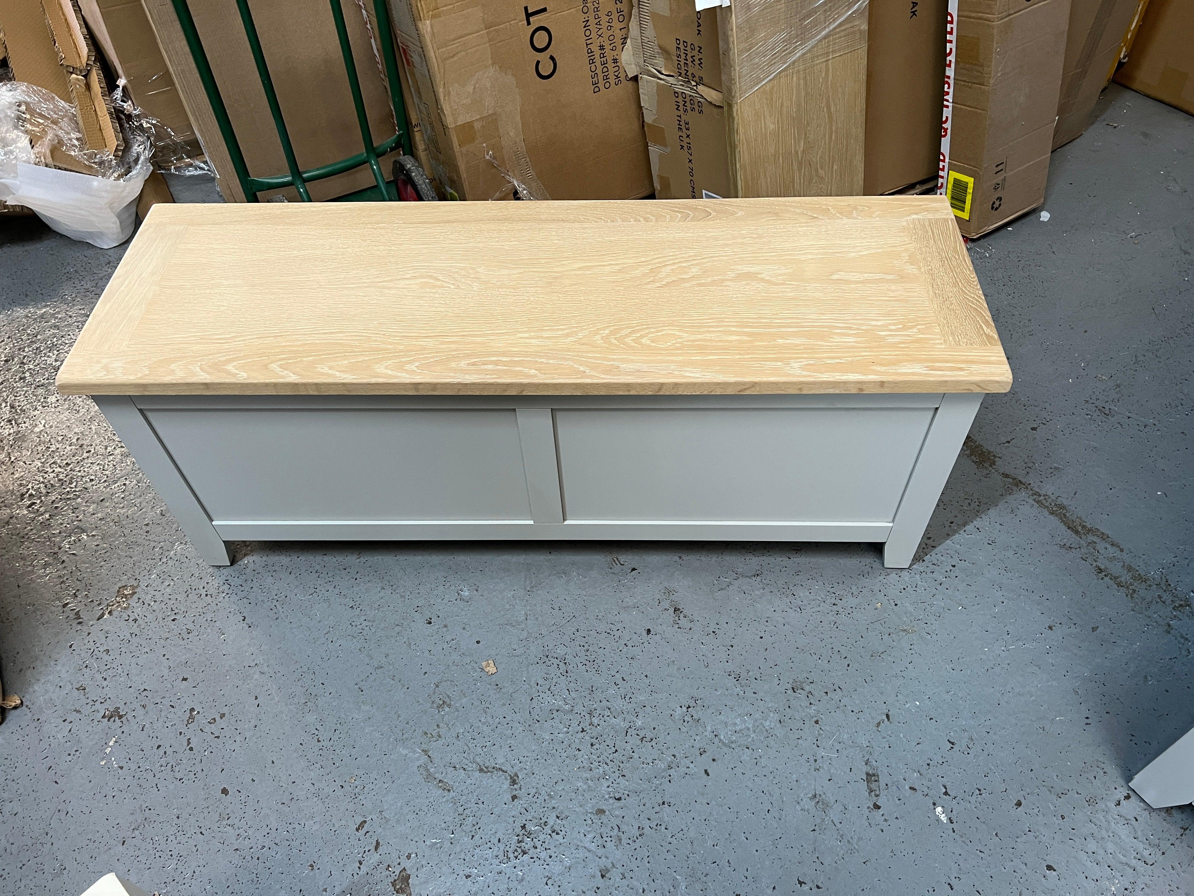 Grey Wide Blanket Box furniture delivered