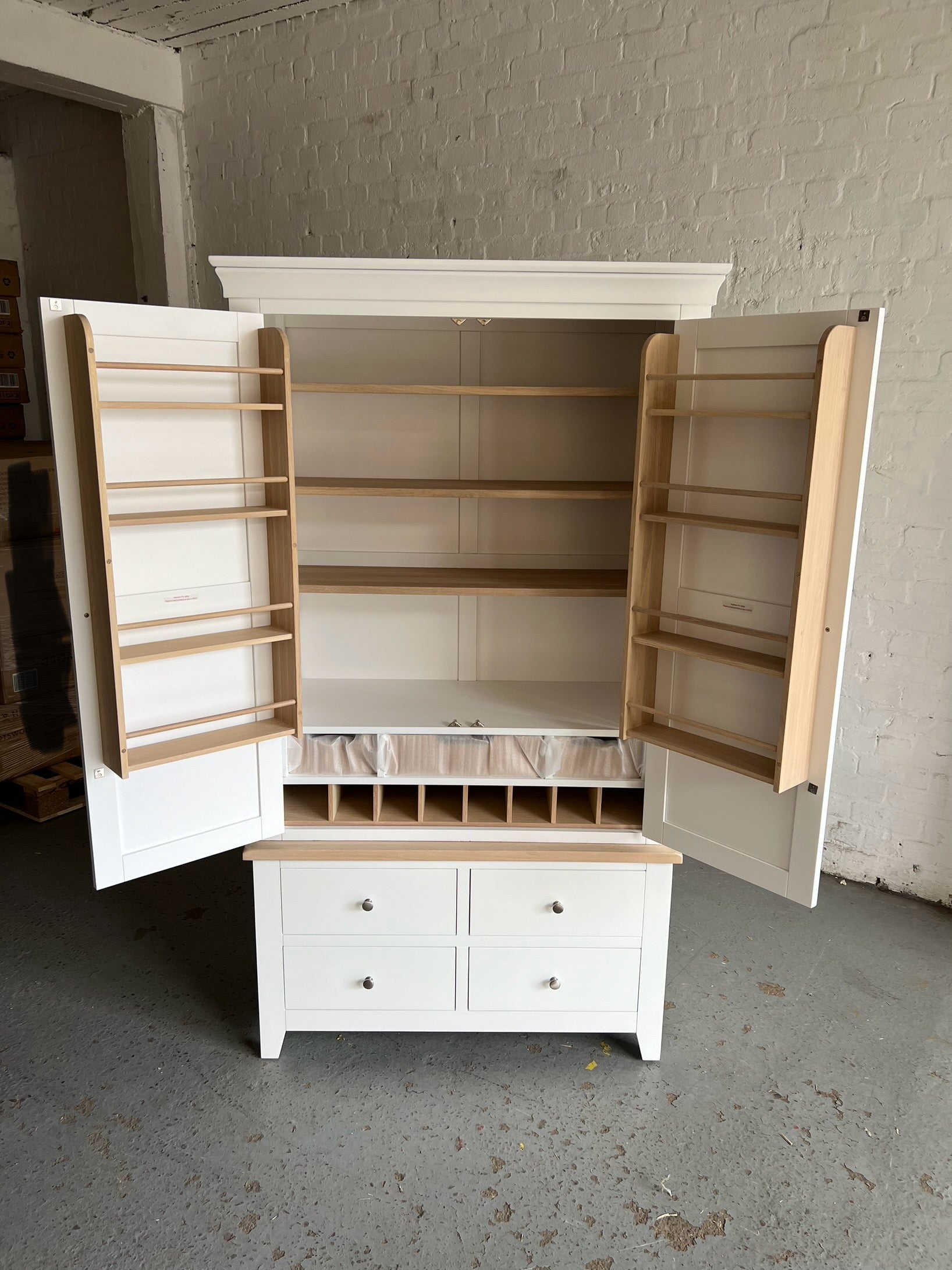 CHESTER PURE WHITE Double Larder Quality Furniture Clearance Ltd