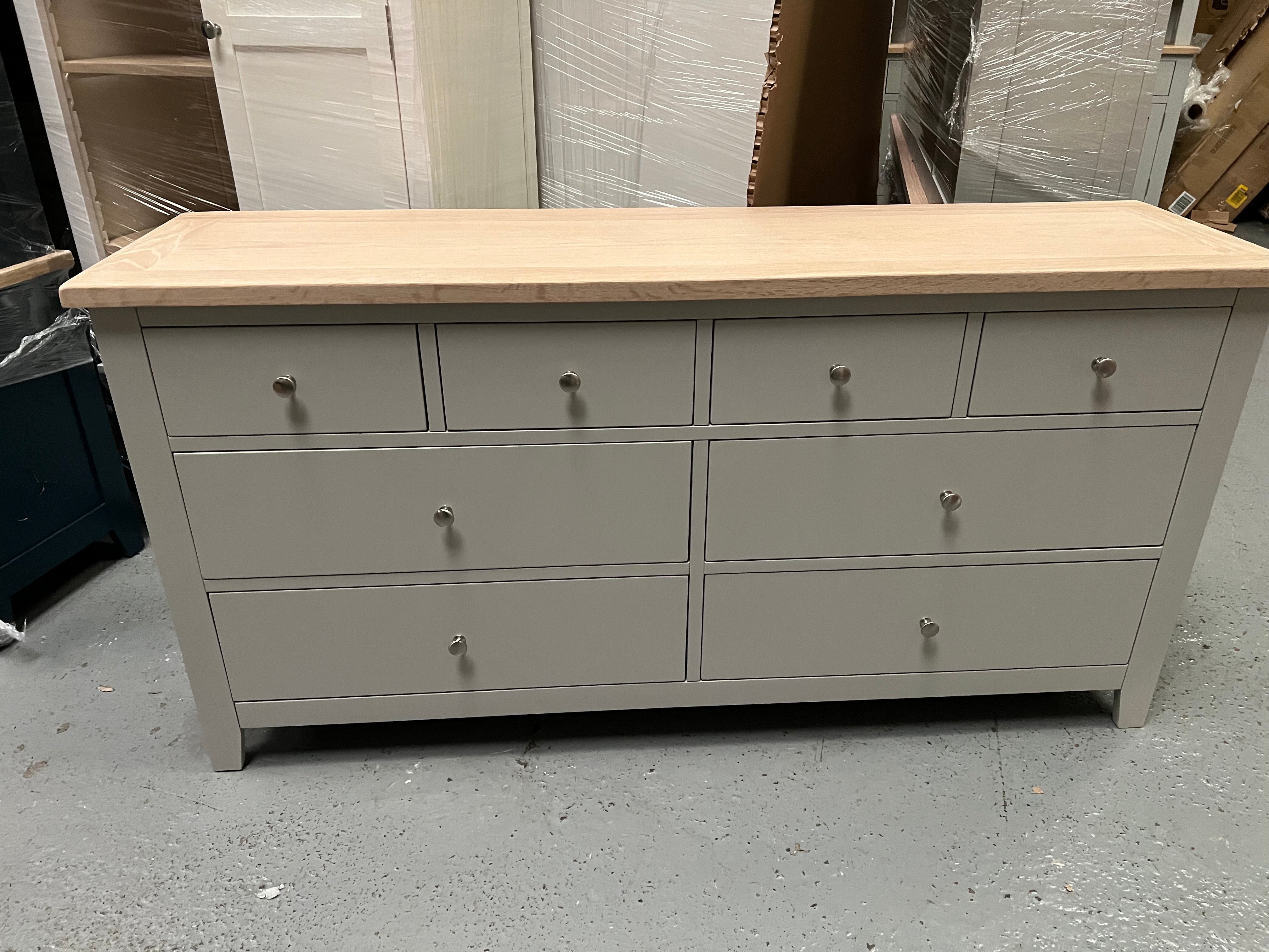 Chester Dove Grey Low and Wide Chest Quality Furniture Clearance Ltd