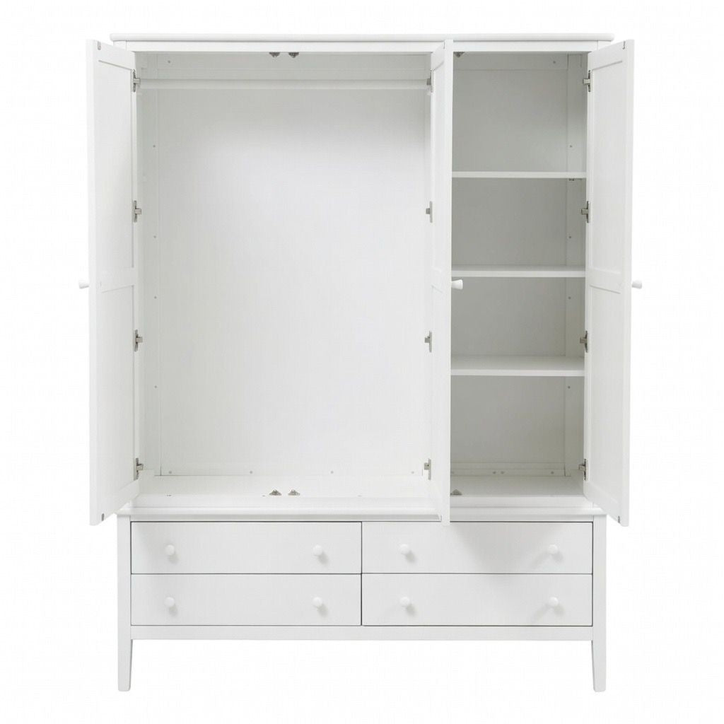 BERKELEY WHITE OAK Triple Wardrobe Quality Furniture Clearance Ltd