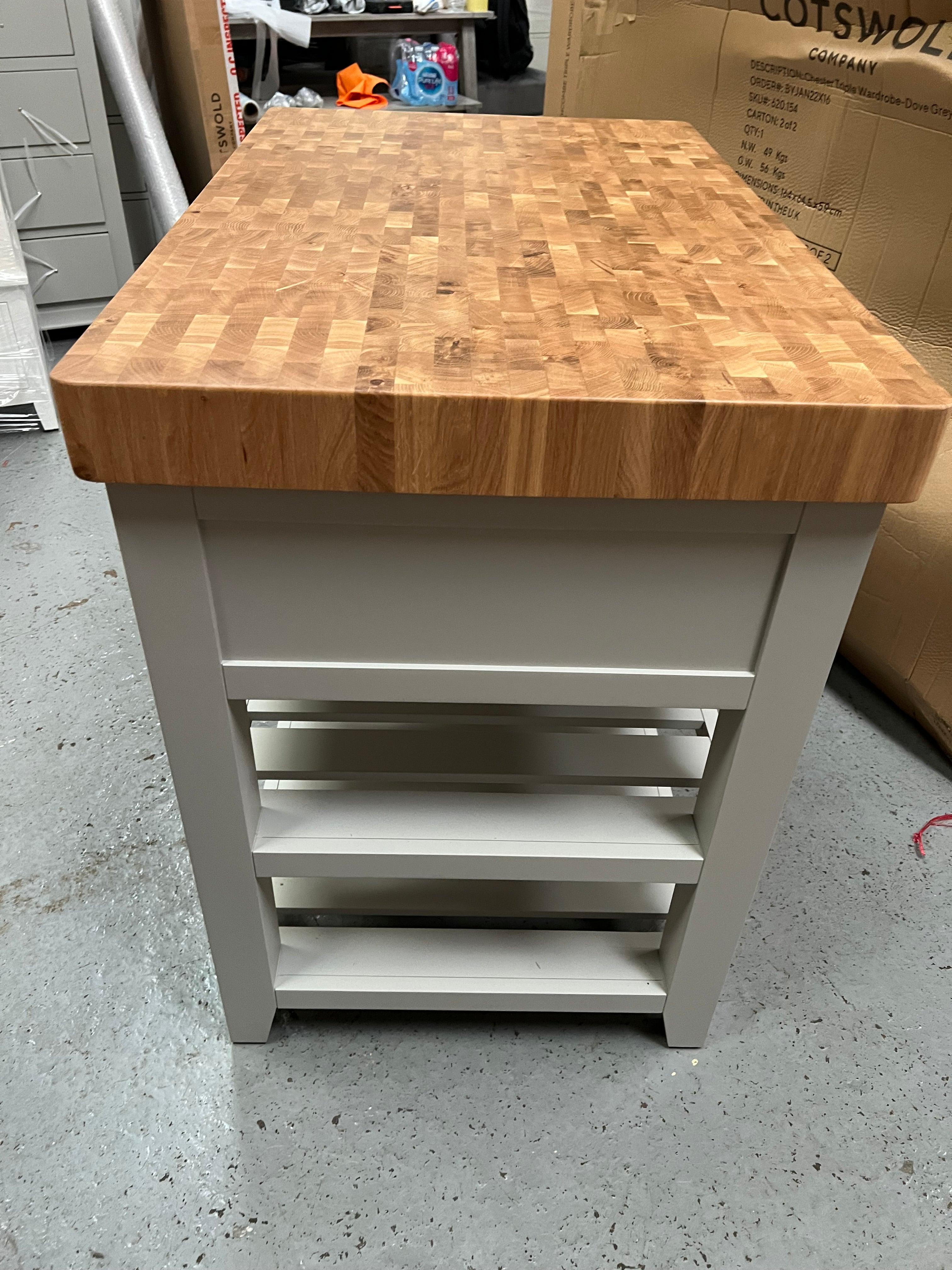 CHESTER DOVE GREY Butcher Block Island Quality Furniture Clearance Ltd