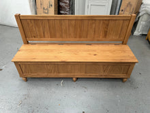 Load image into Gallery viewer, Elkstone Mellow Oak Monks Bench with Storage Quality Furniture Clearance Ltd
