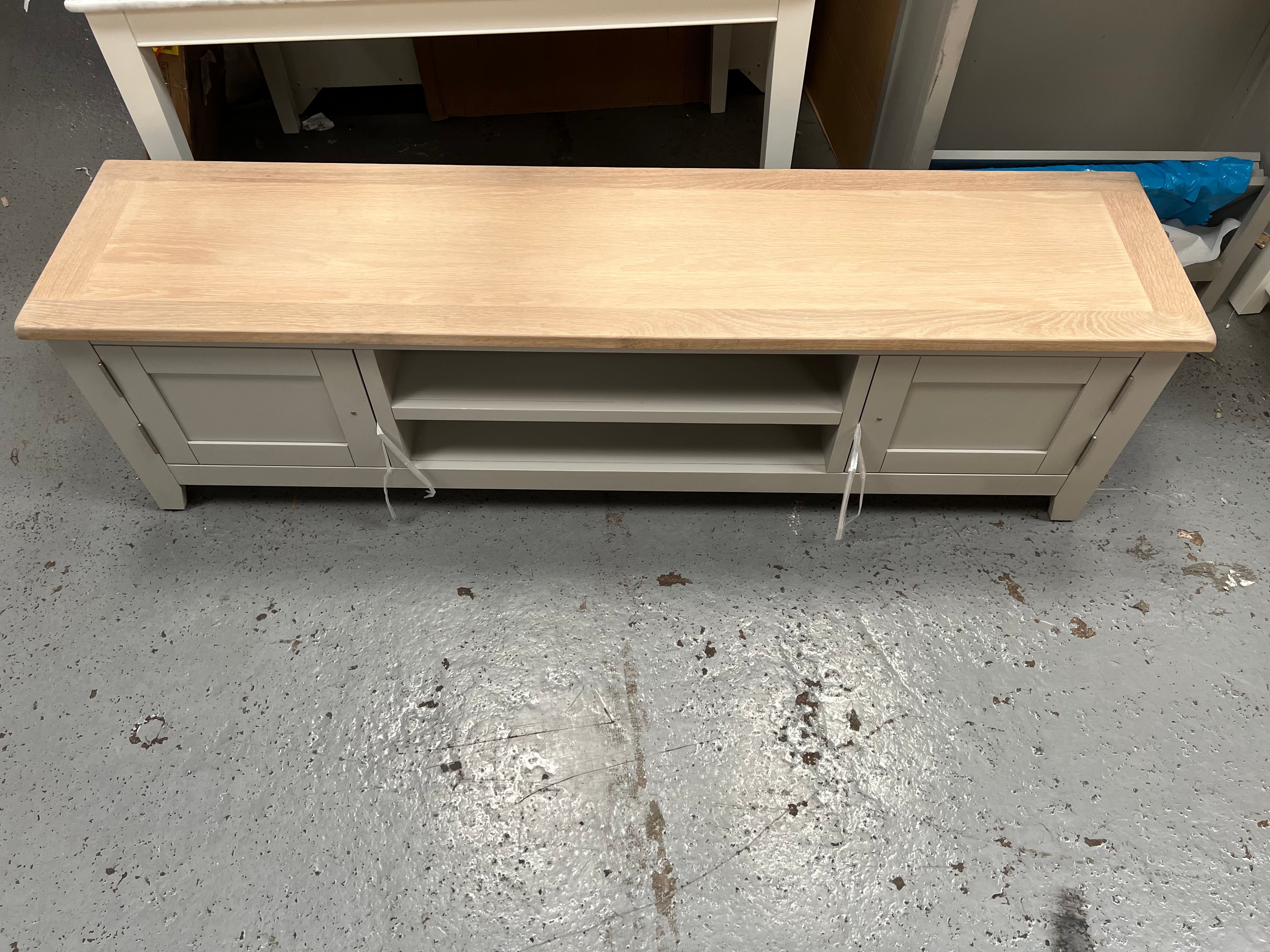 Chester Dove grey Low Wide TV Unit - up to 80". furniture delivered