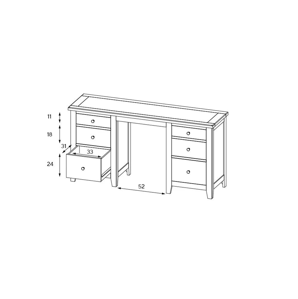 CHESTER DOVE GREY
Double Pedestal Dressing Table Quality Furniture Clearance Ltd