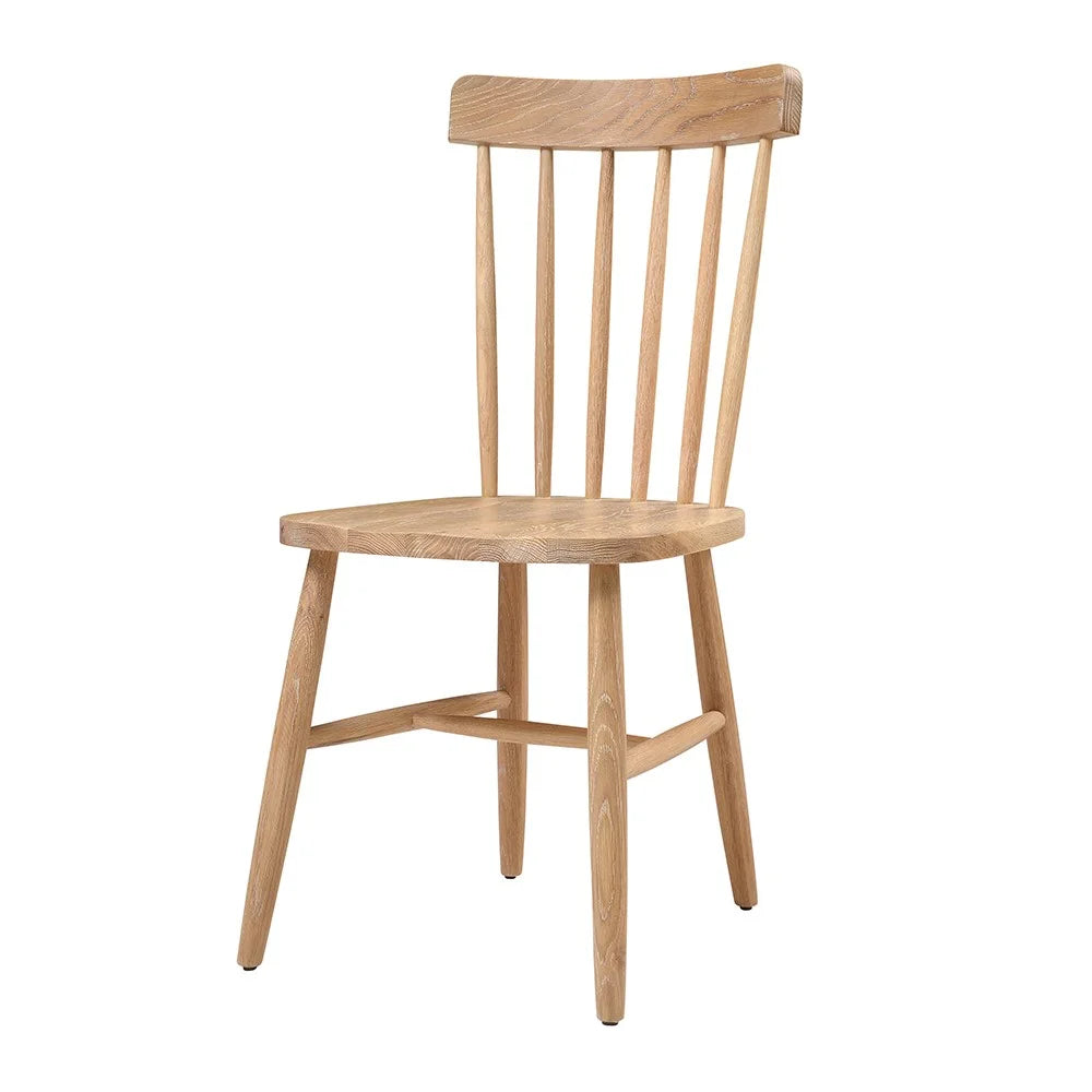 INGLESHAM WHITEWASH OAK Spindleback Chair (Set of two) Quality Furniture Clearance Ltd