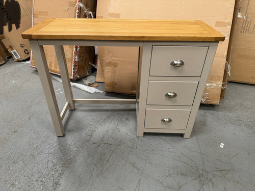 Lundy Stone Grey Single Pedestal Dressing Table Quality Furniture Clearance Ltd