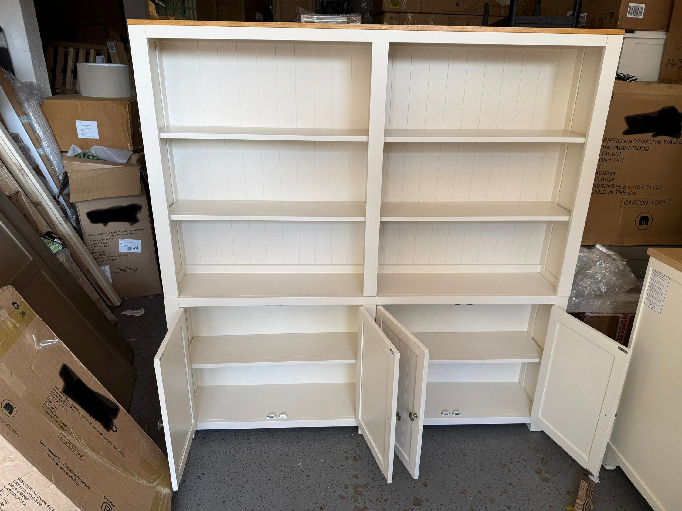 Chalford Warm White Library Cabinet Quality Furniture Clearance Ltd
