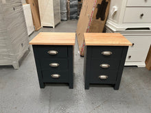 Load image into Gallery viewer, set of 2 GLOUCESTER Charcoal 3 drawer bedside chest Quality Furniture Clearance Ltd
