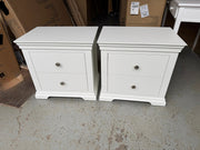 Set of 2 Chantilly warm white Jumbo Bedsides furniture delivered